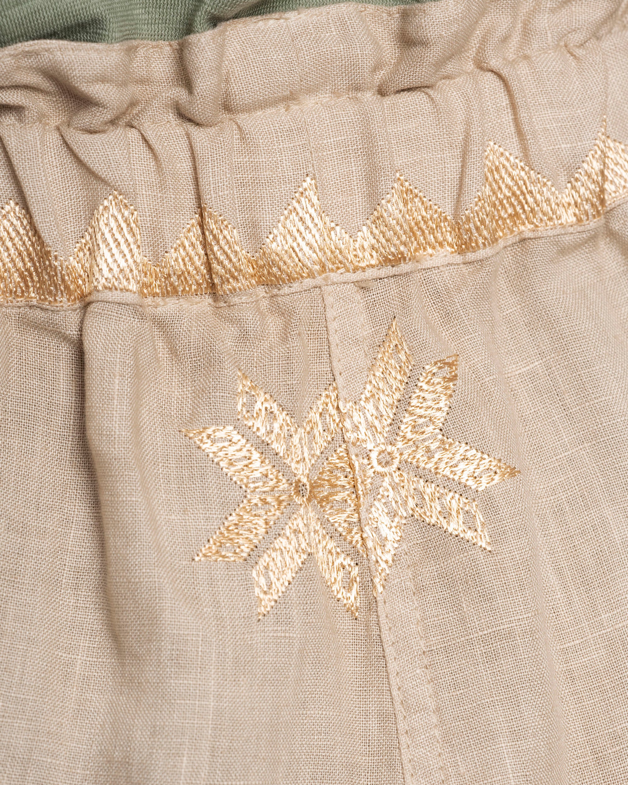 Kori | Lefkada Ruffled Linen Shorts - Beige-Gold - Image 6