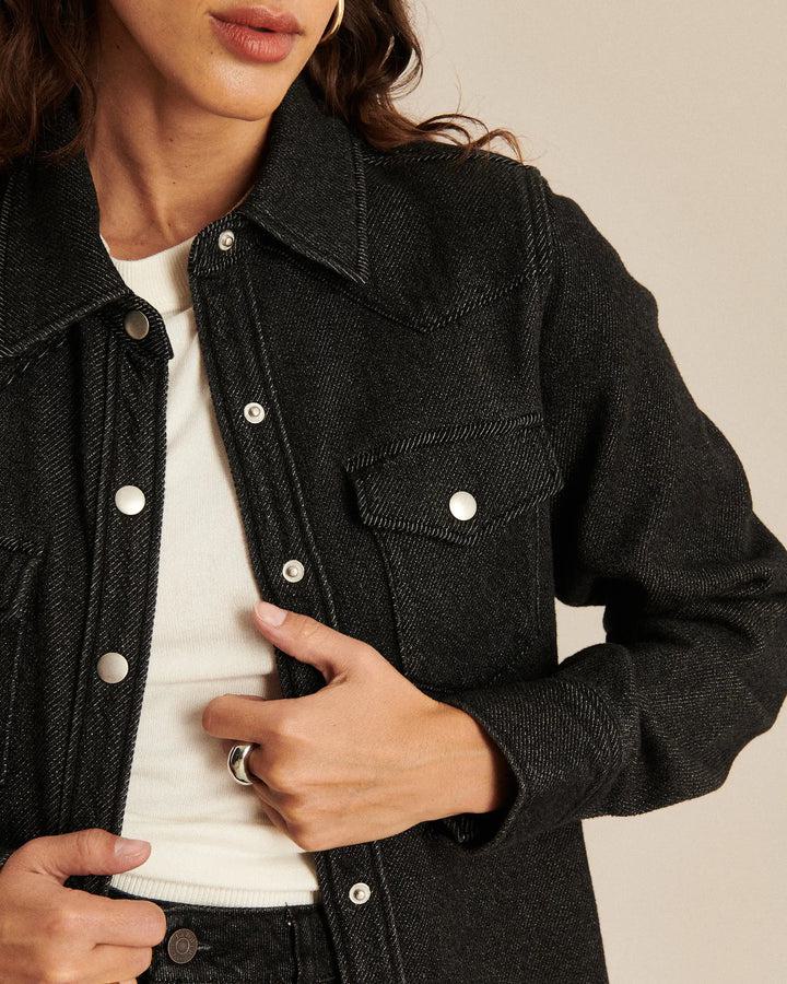 Lab Dip | Dalia 3D Denim Shirt - Dark-Grey - Image 2