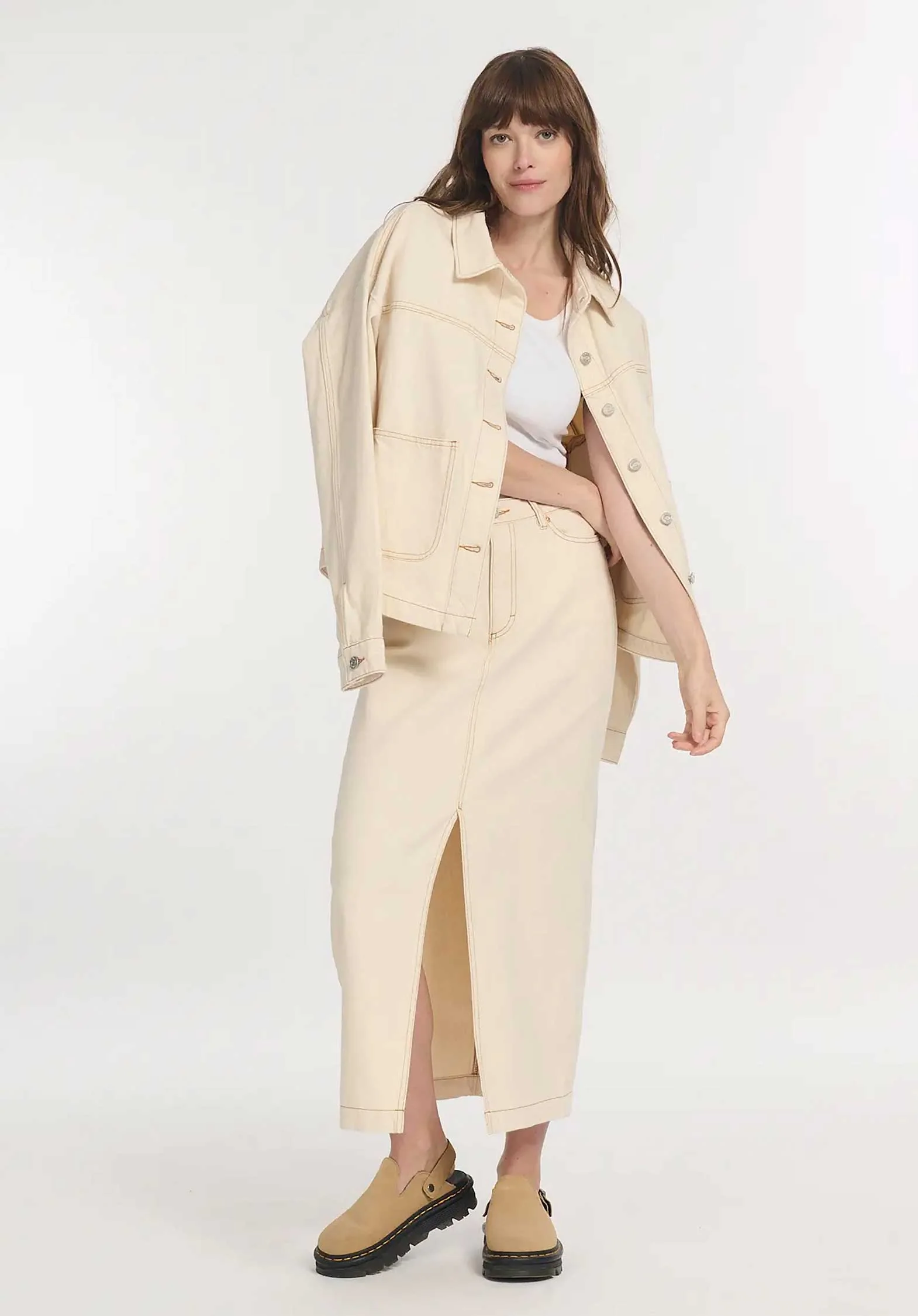 Lab Dip | Denim Skirt Joly - Straight Cut Ecru