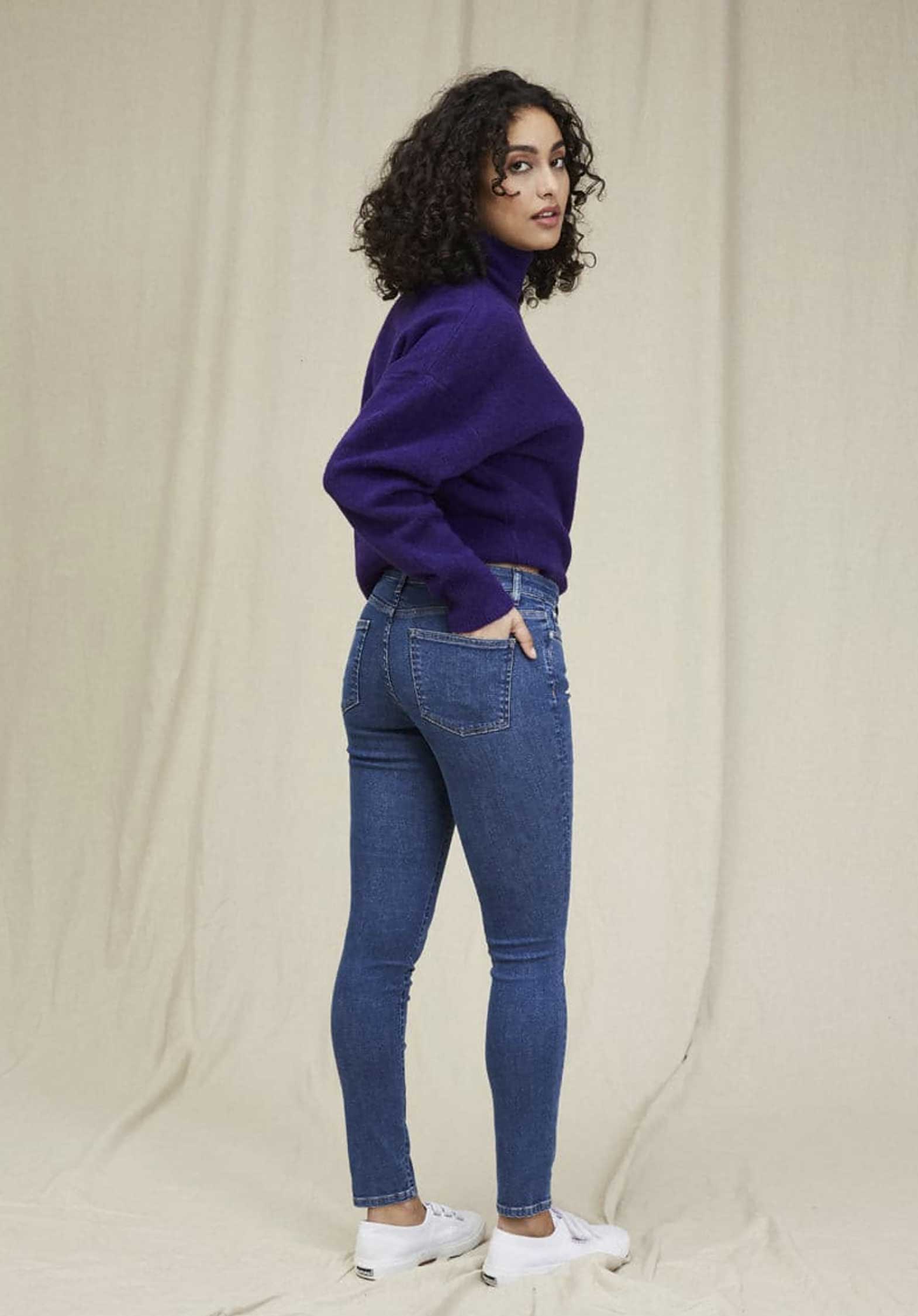 Lab Dip | Ella Power Stretch Skinny Jean - Black Mid-Blue - Image 3