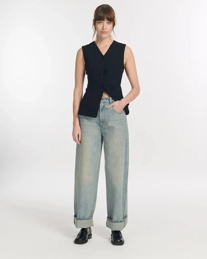 Lab Dip | Wilo Denim Wide-Leg Jeans in Dirty-Blue - Image 4