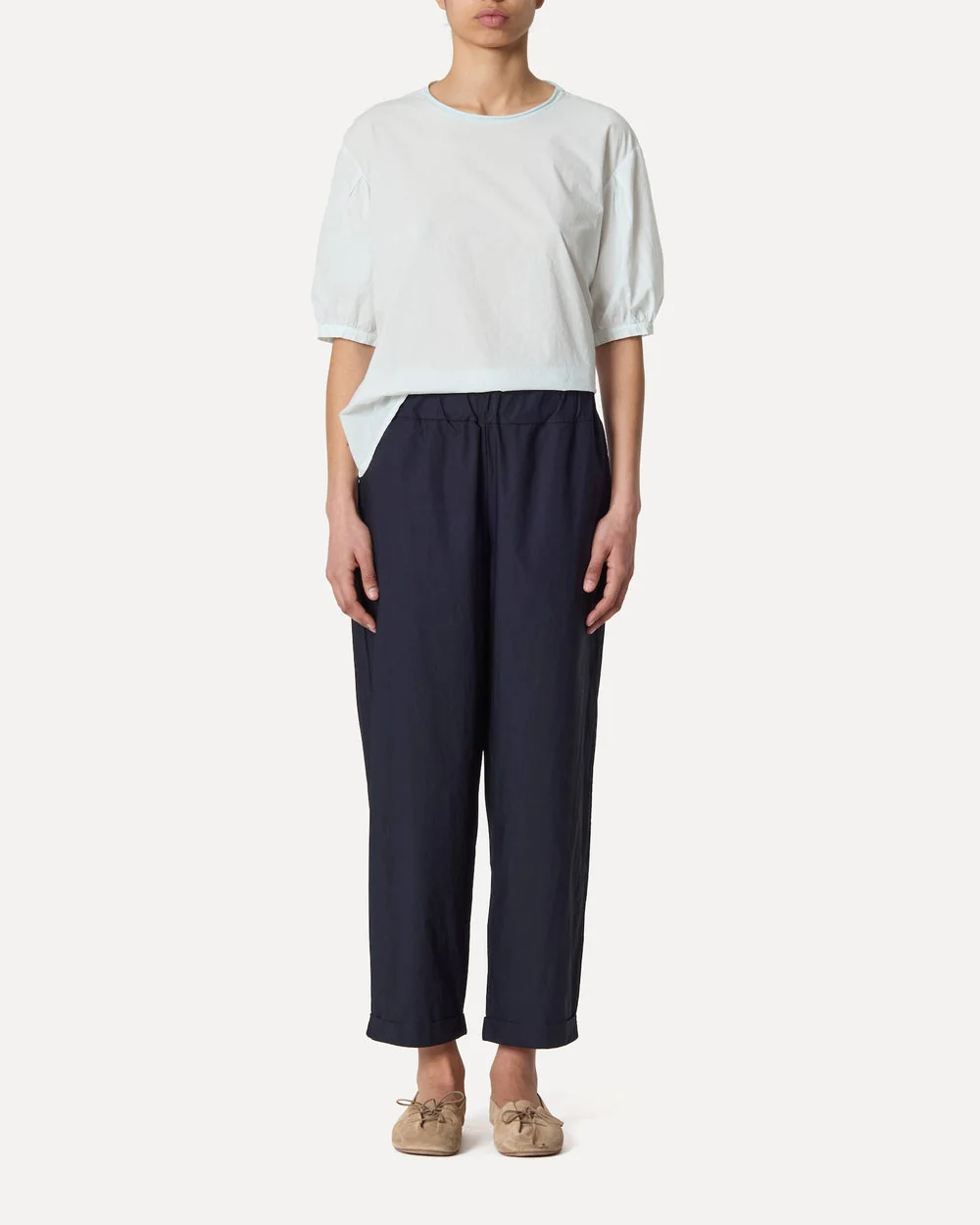 Variation 1: Women's Pants 100% Cotton Poplin Fabric - Atlantic