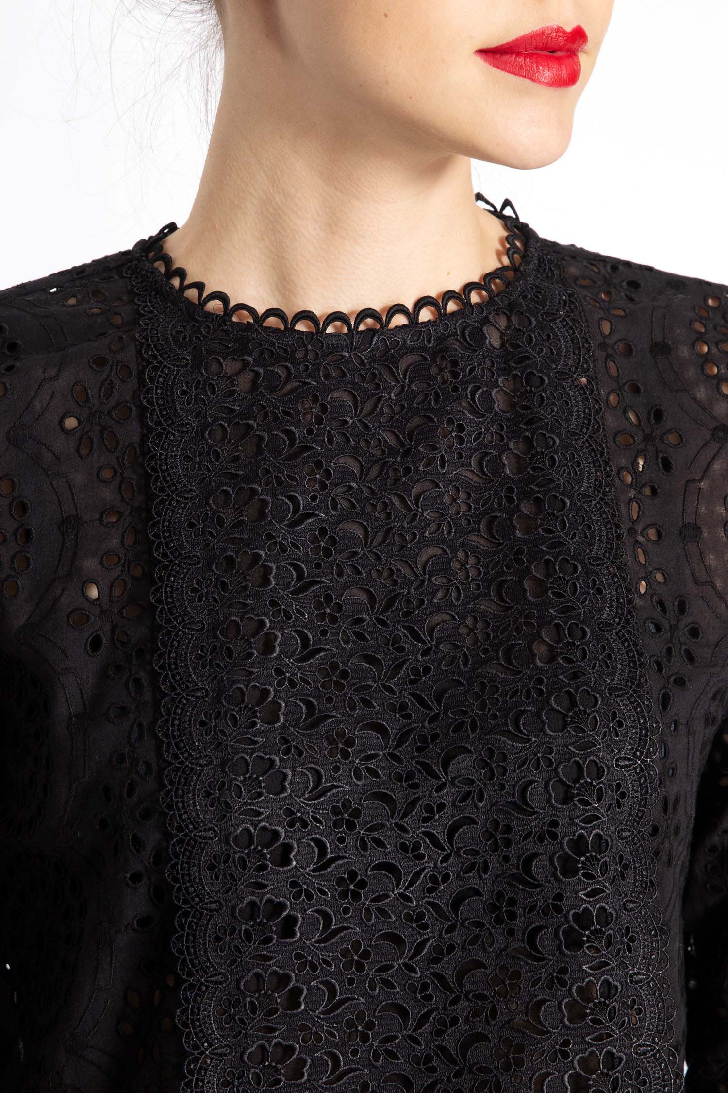 Vanessa Bruno | Lace Wide Blouse - Black - Image 3