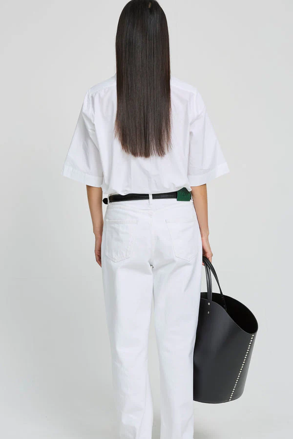 Laurence Bras | Magritashort Blouse - Cotton Mandarin Collar White - Image 4