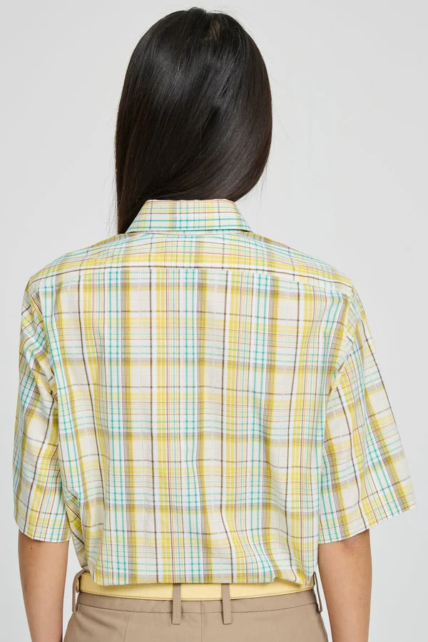Laurence Bras | Shirt Costi Oversized Checked Cotton Yellow-Checks - Image 4