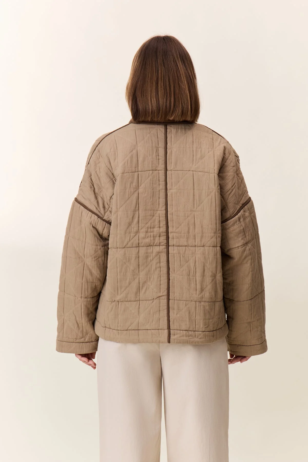 Leon & Harper | Val Quilted Cotton Jacket - Brown - Image 3