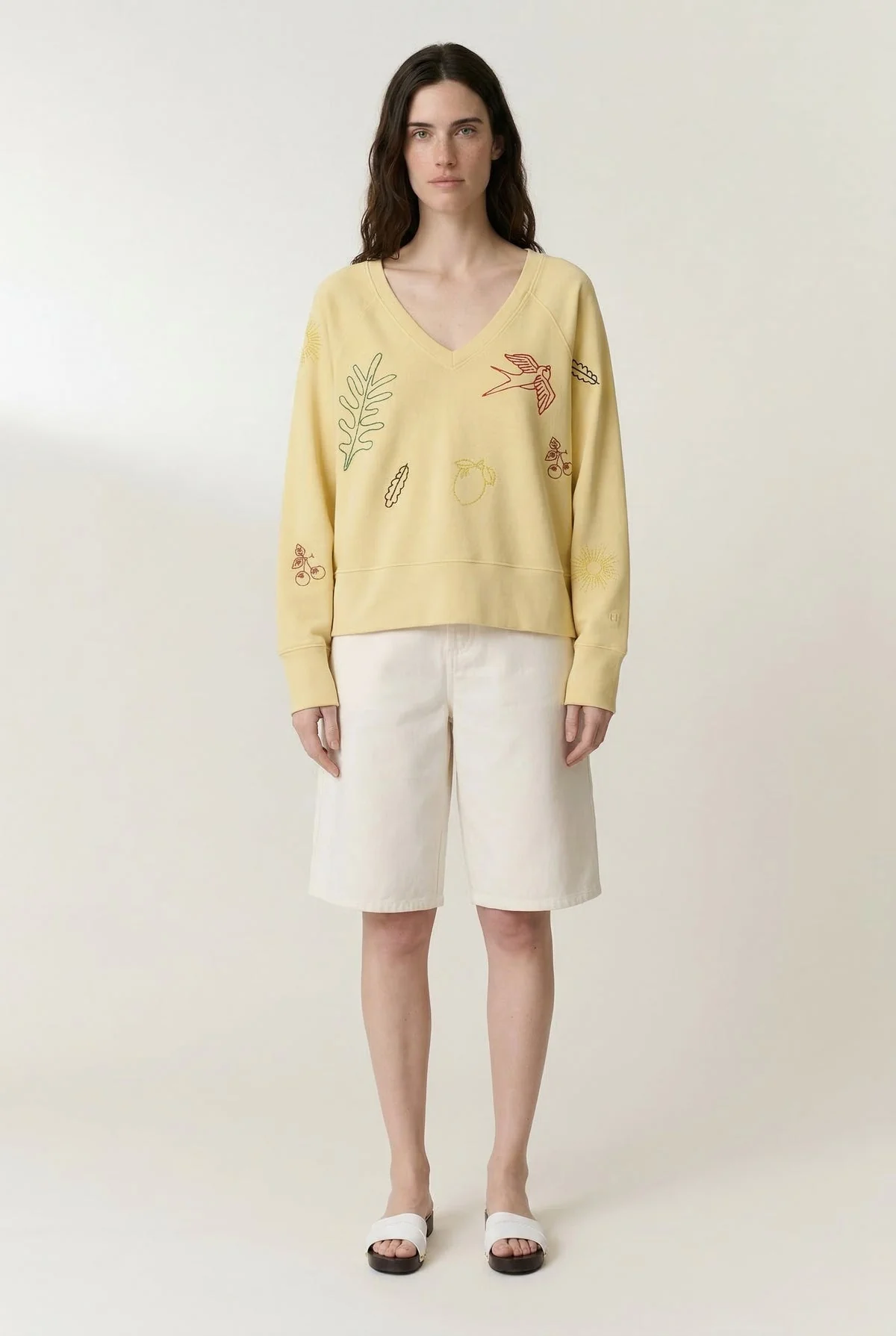 Leon & Harper | Lemon Organic Cotton Fleece Sweatshirt Yellow - Image 3