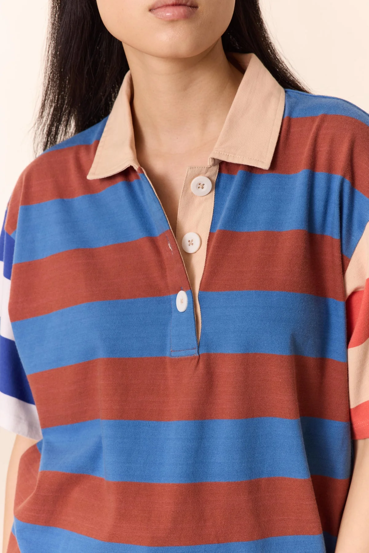 Leon & Harper | Salty Striped Graphic Tee - color Organic Cotton Multi - Image 5
