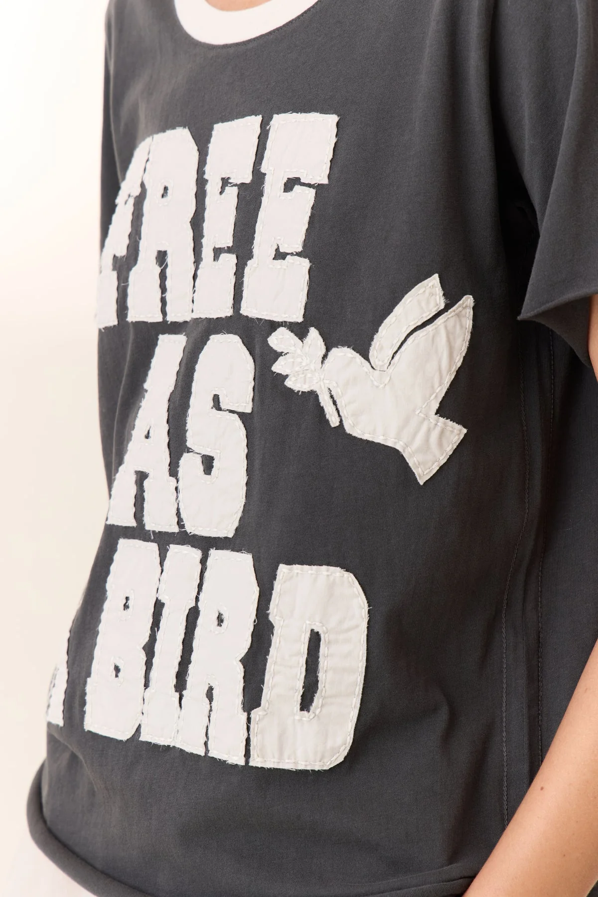 Leon & Harper | Toro Bird Organic Cotton T-Shirt - Carbon Carbone - Image 3