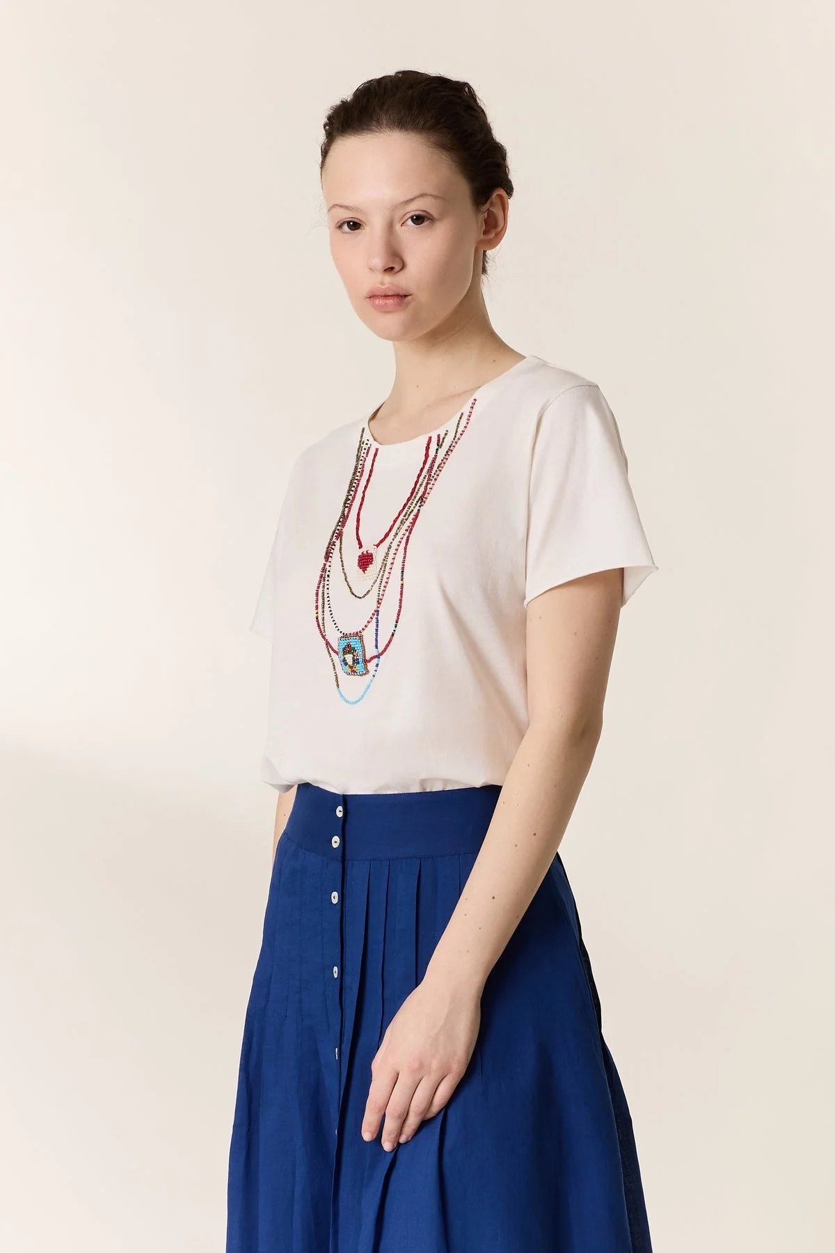 Leon & Harper | Lightweight Organic Cotton Jersey Tee - Off-White - Image 3
