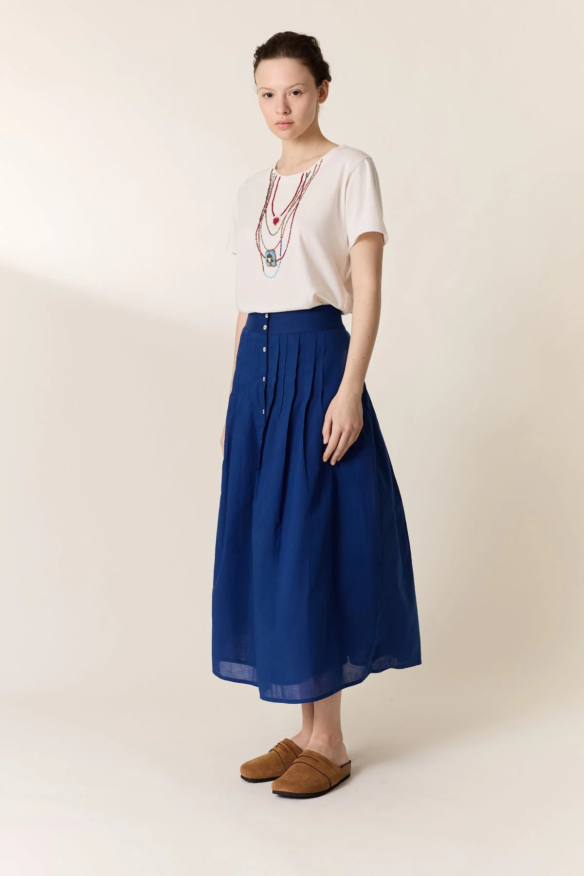 Leon & Harper | Lightweight Organic Cotton Jersey Tee - Off-White - Image 4