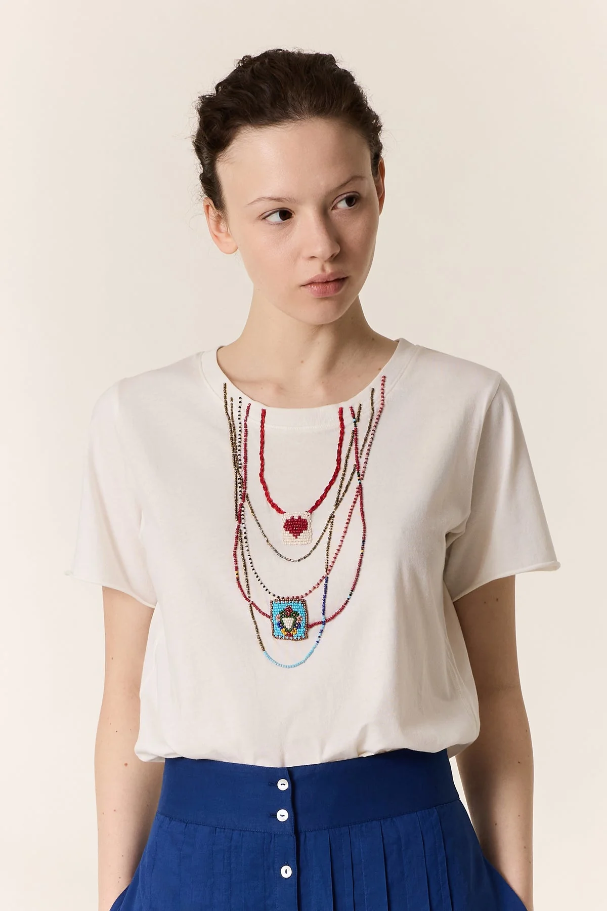 Leon & Harper | Lightweight Organic Cotton Jersey Tee - Off-White - Image 7