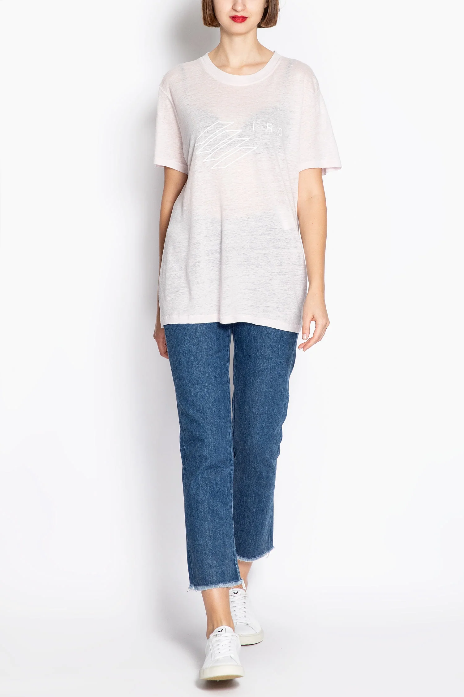 Iro | Linen Logo T-shirt - Striped Graphic Tee - Image 4