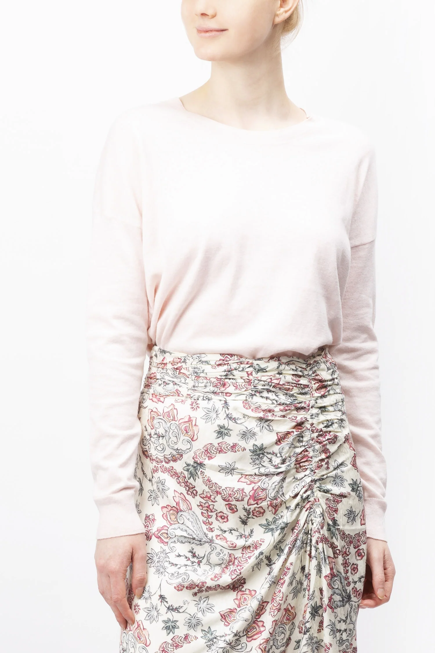 Berenice | Long-Sleeved Cotton Cashmere Blend Sweater - Beige