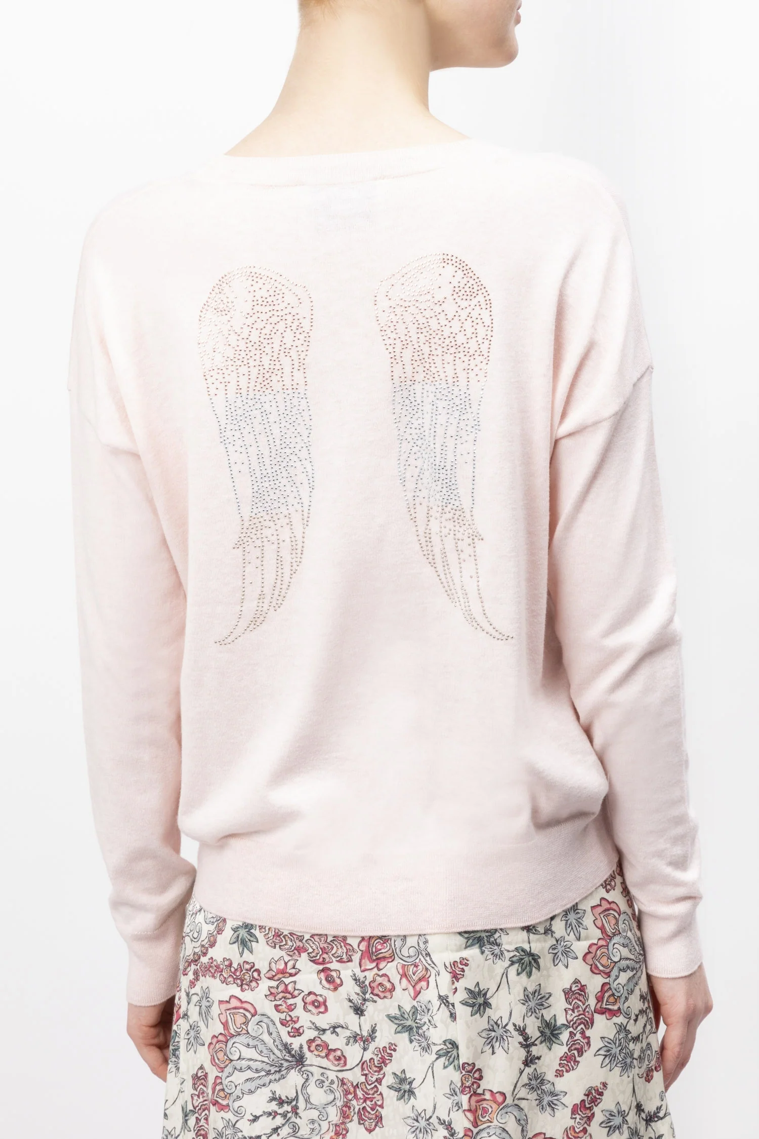 Berenice | Long-Sleeved Cotton Cashmere Blend Sweater - Beige - Image 4