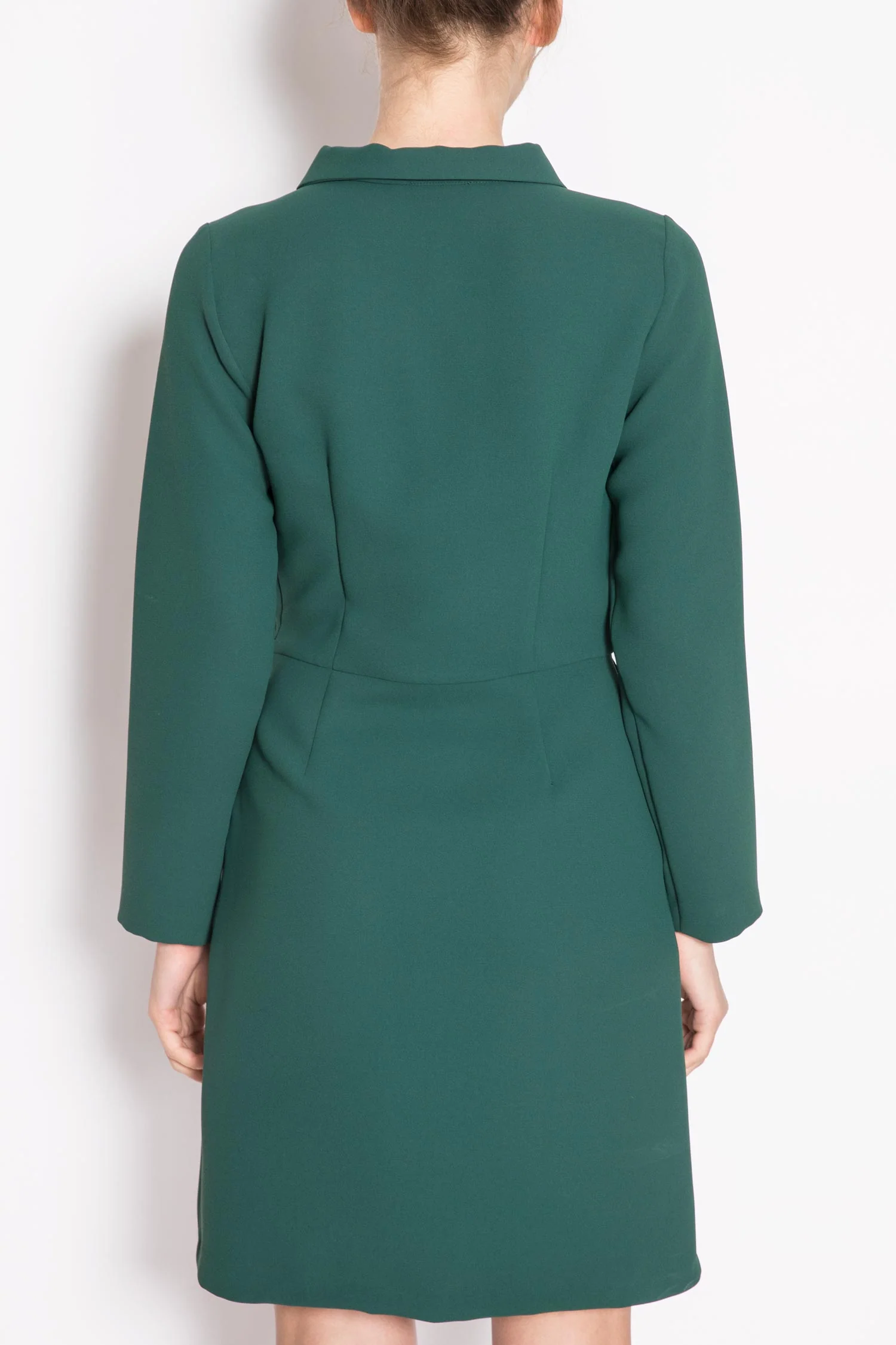 Toupy | Desire Long-sleeved Fitted Dress - Gold Button Detail - Image 3