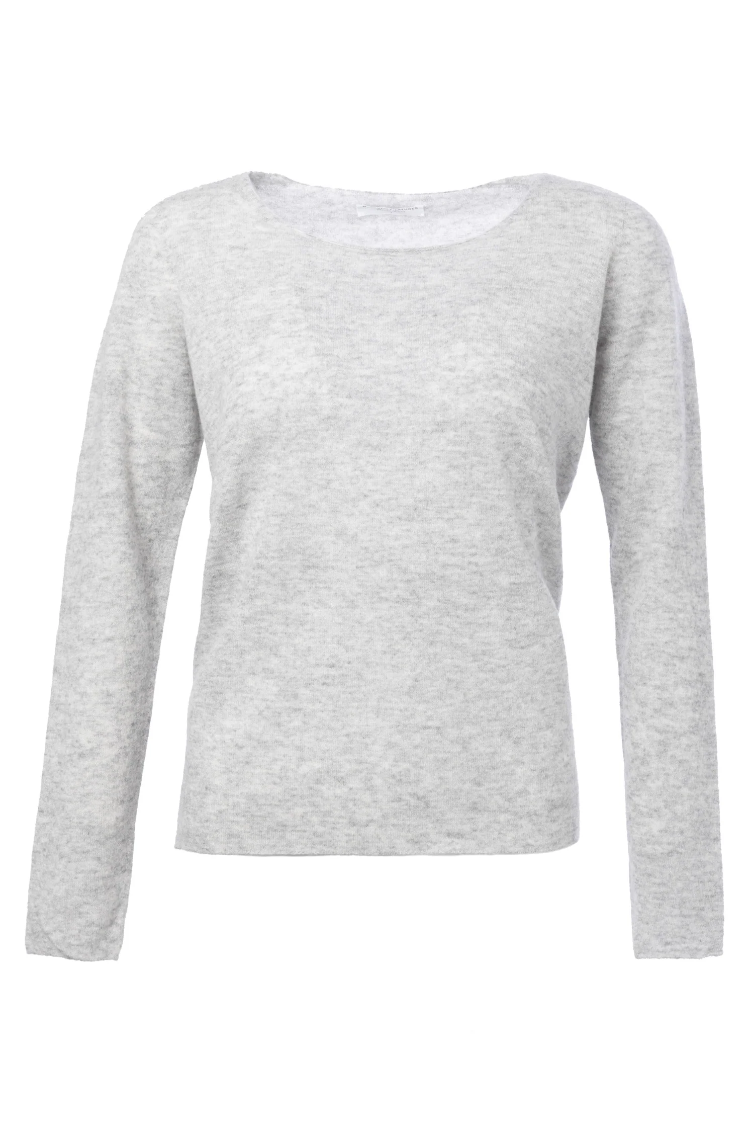 Majestic | Long Sleeved Round Neck Sweater - Soft Grey Knit - Image 5