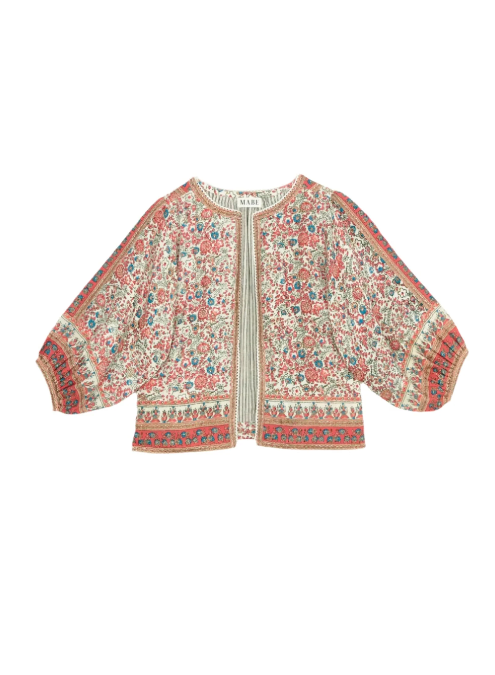 Mabe | Cass Print Jacket in - Relaxed Cotton Floral Coral - Image 2