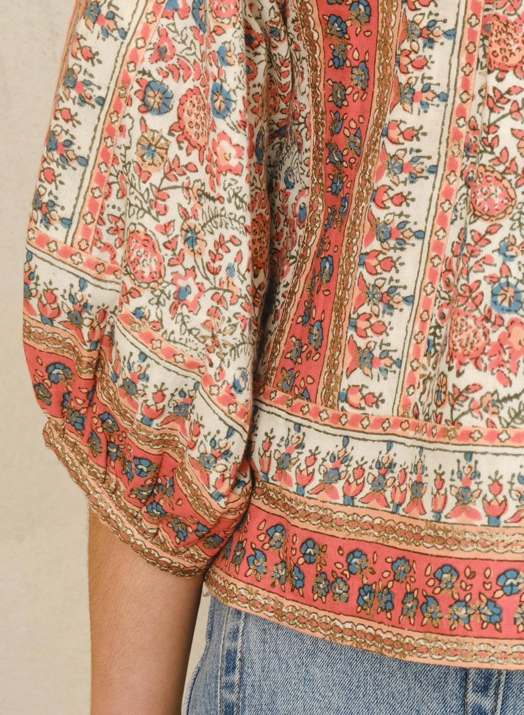 Mabe | Cass Print Jacket in - Relaxed Cotton Floral Coral - Image 5