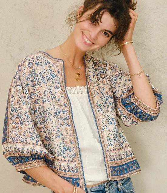 Mabe | Cass Print Jacket - Floral Navy