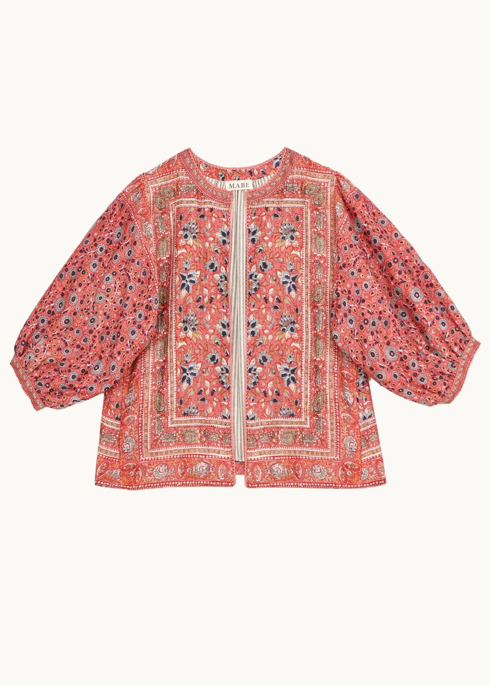 Mabe | Darla Floral Print Jacket - Cotton-Silk Rose-Multi - Image 5