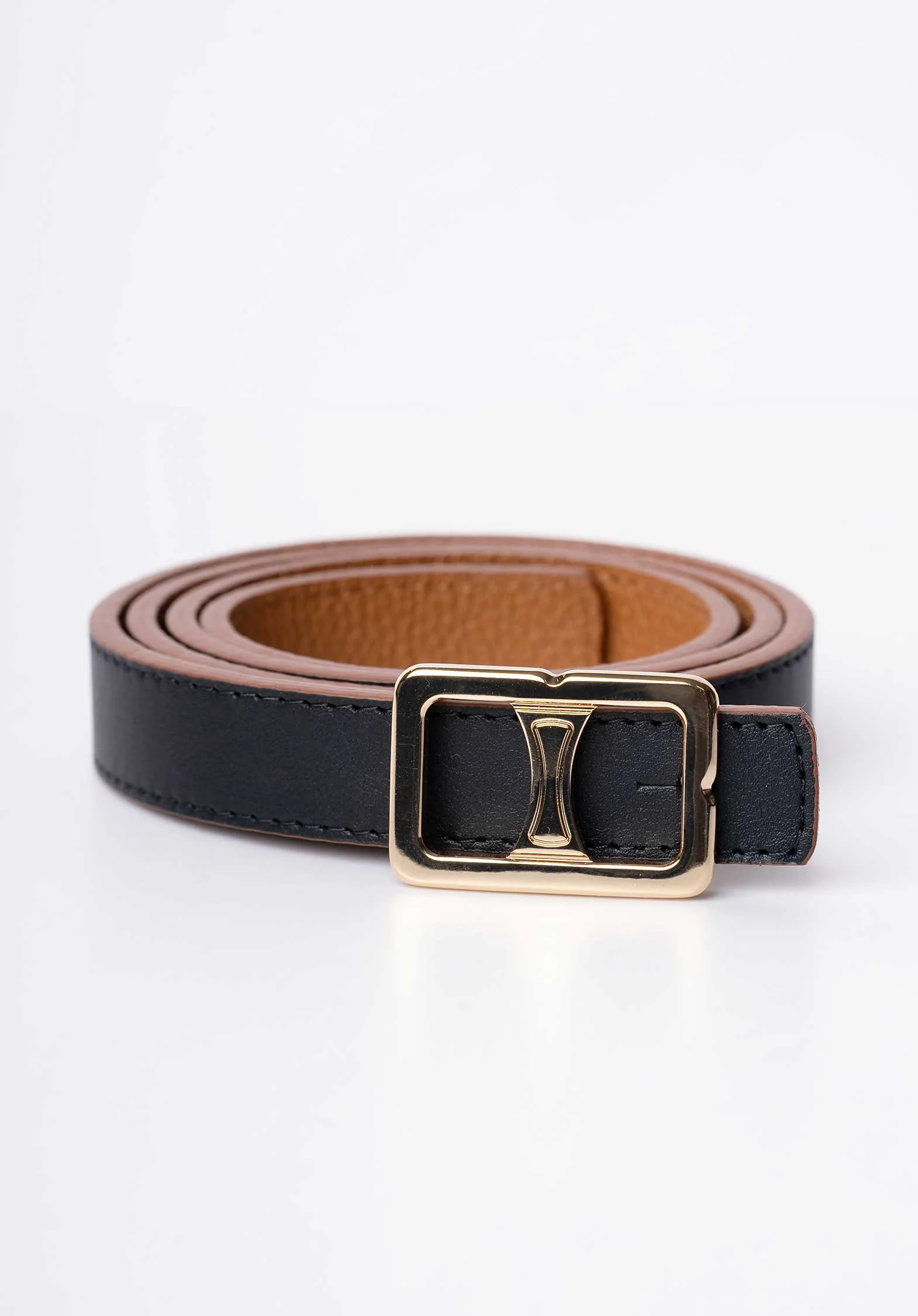 Maison Boinet | Calfskin Belt with Havana Buckle Black-Havana