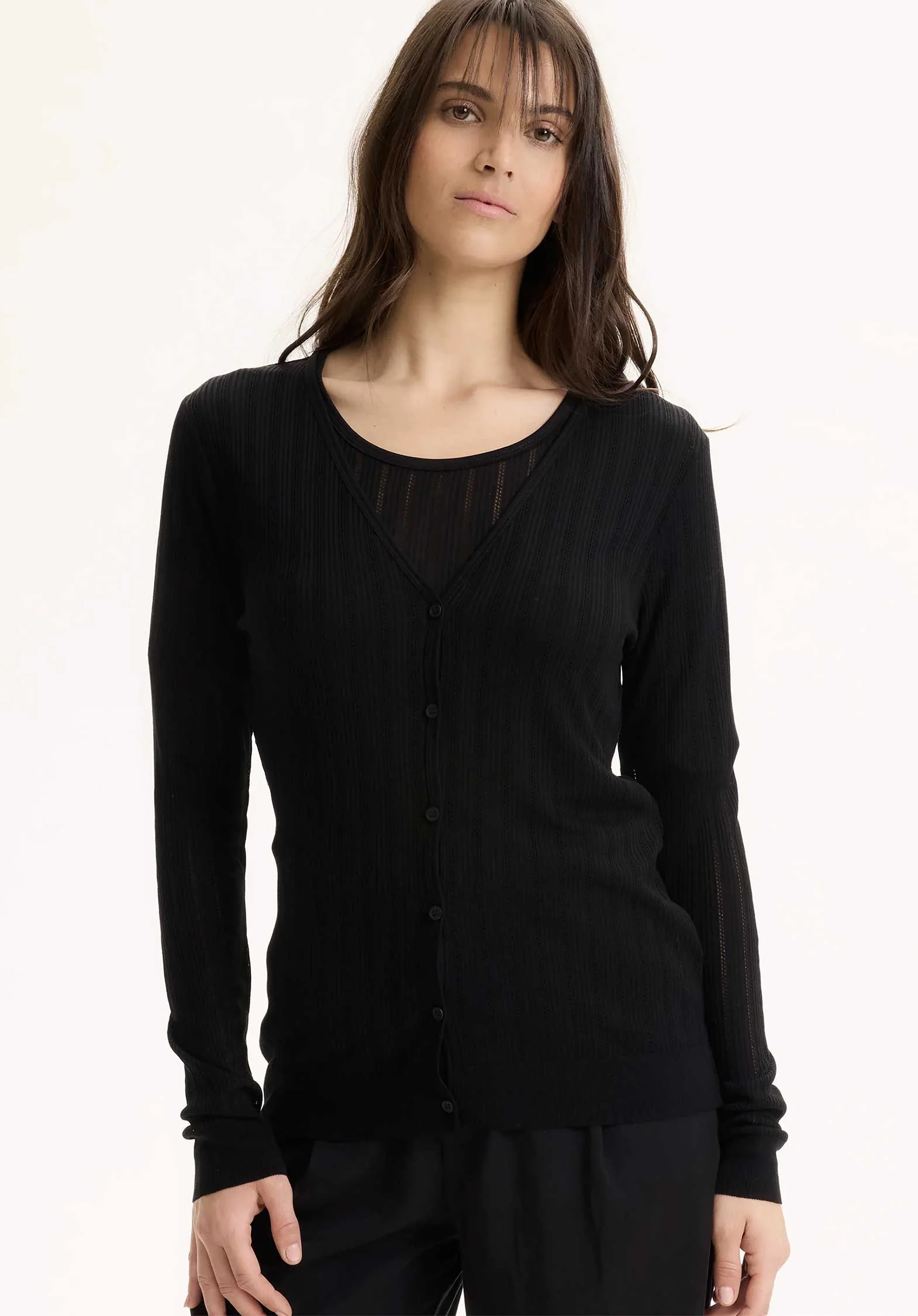 Majestic | Lyocell Cardigan Gilet - Navy