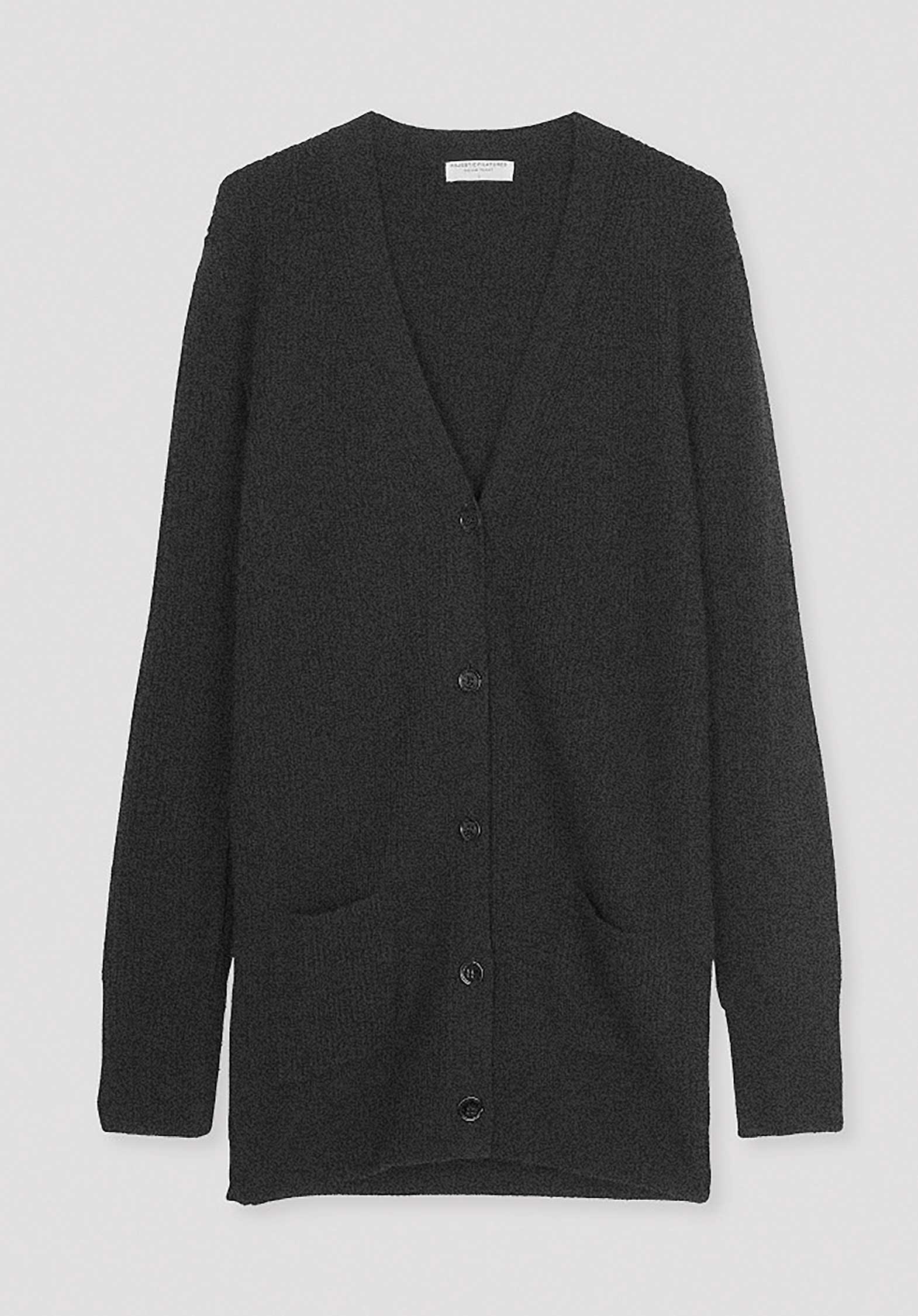 Majestic | Wool-Cashmere Cardigan in Anthracite-Heather