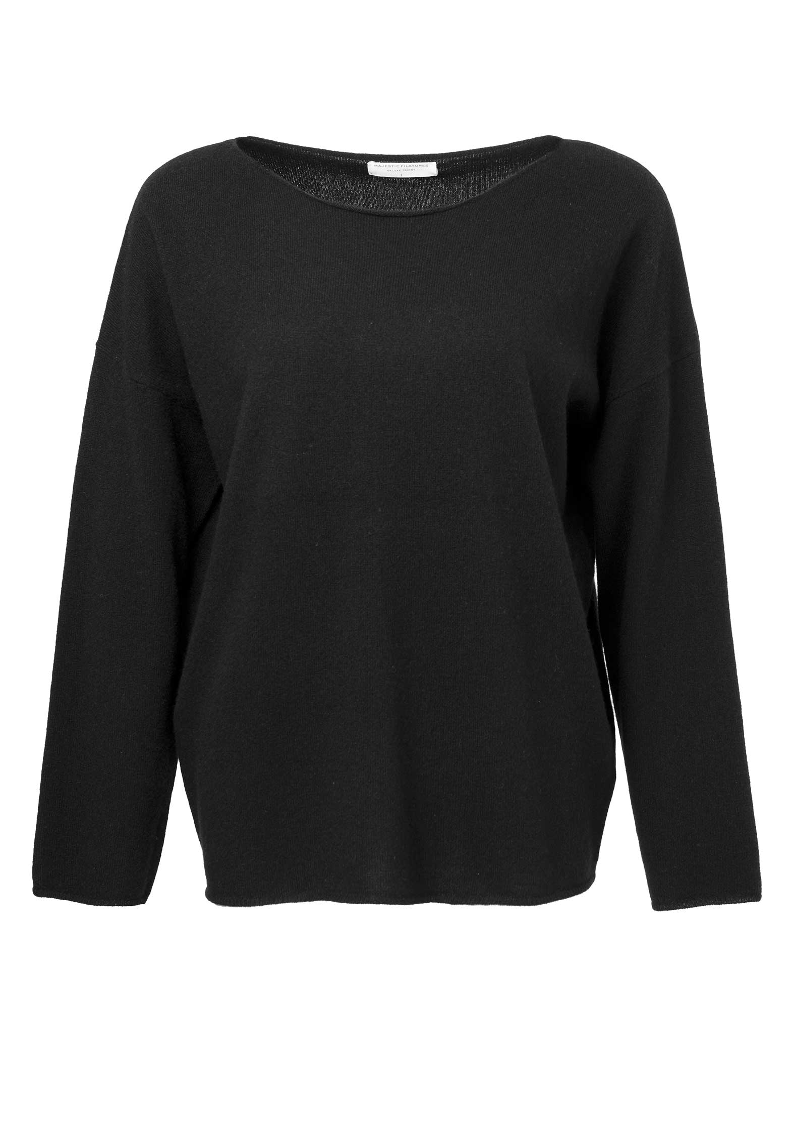 Majestic | Relaxed Cashmere Pullover - Black