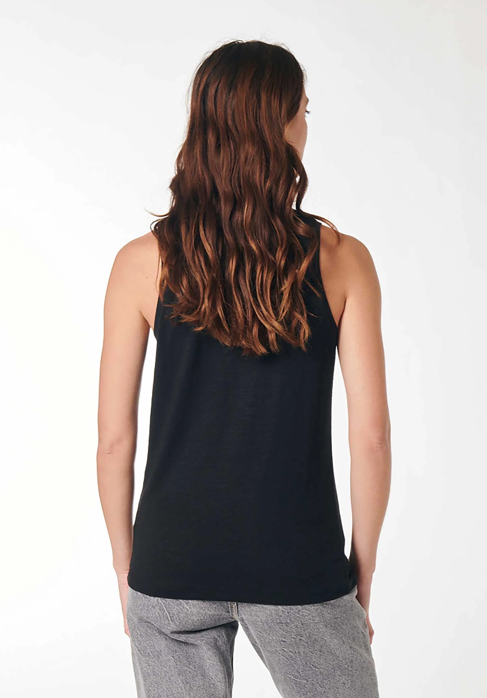 Majestic | Linen Tank Top, Fitted Silhouette Noir - Image 3