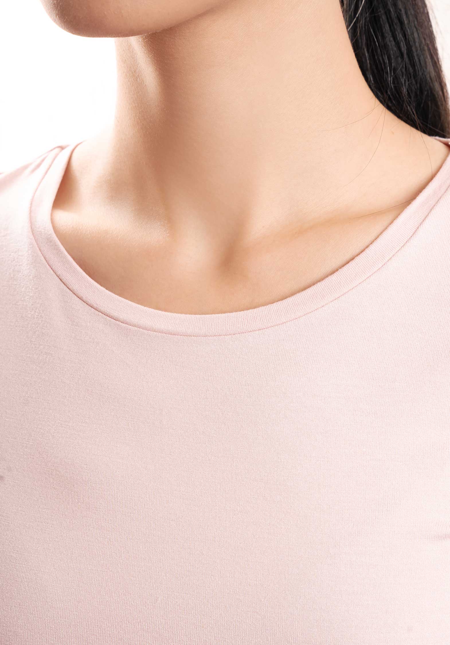 Majestic | Fitted Long-Sleeve Tee in Cotton Cashmere Ballerine - Image 3