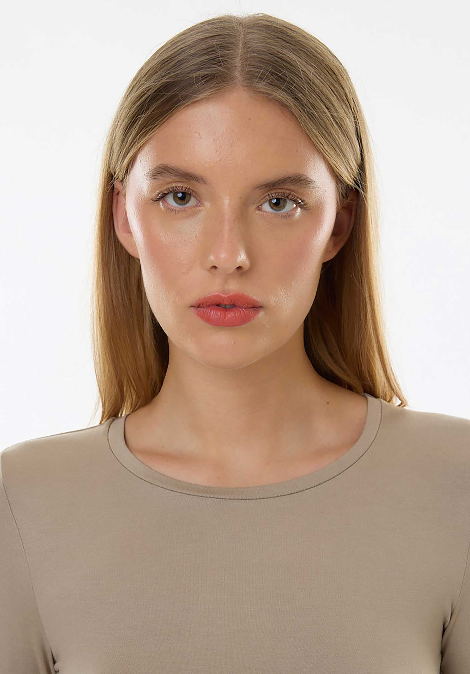 Majestic | Fitted Cotton-Cashmere Long Sleeve Tee - Grege - Image 7
