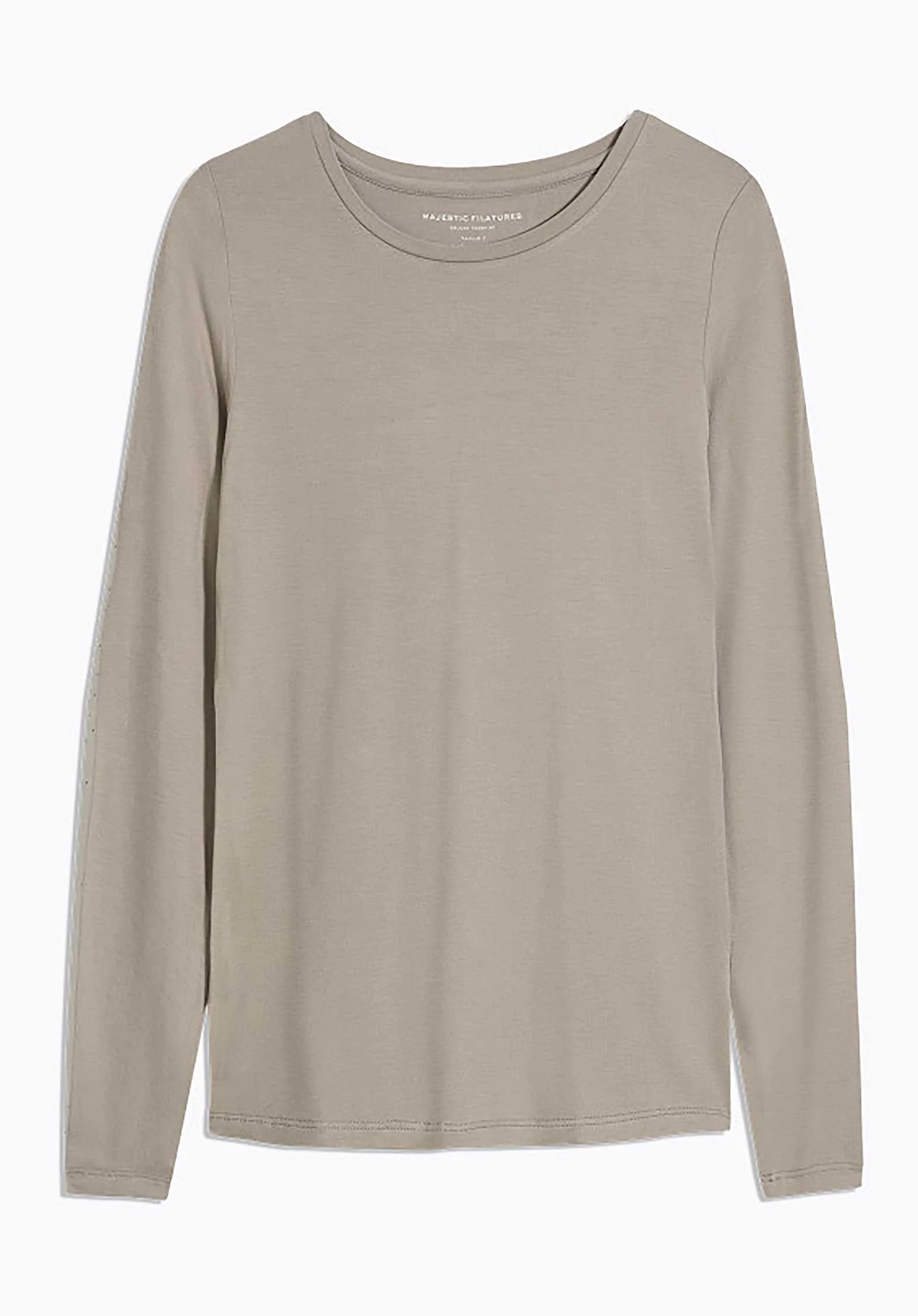Majestic | Fitted Cotton-Cashmere Long Sleeve Tee - Grege - Image 9
