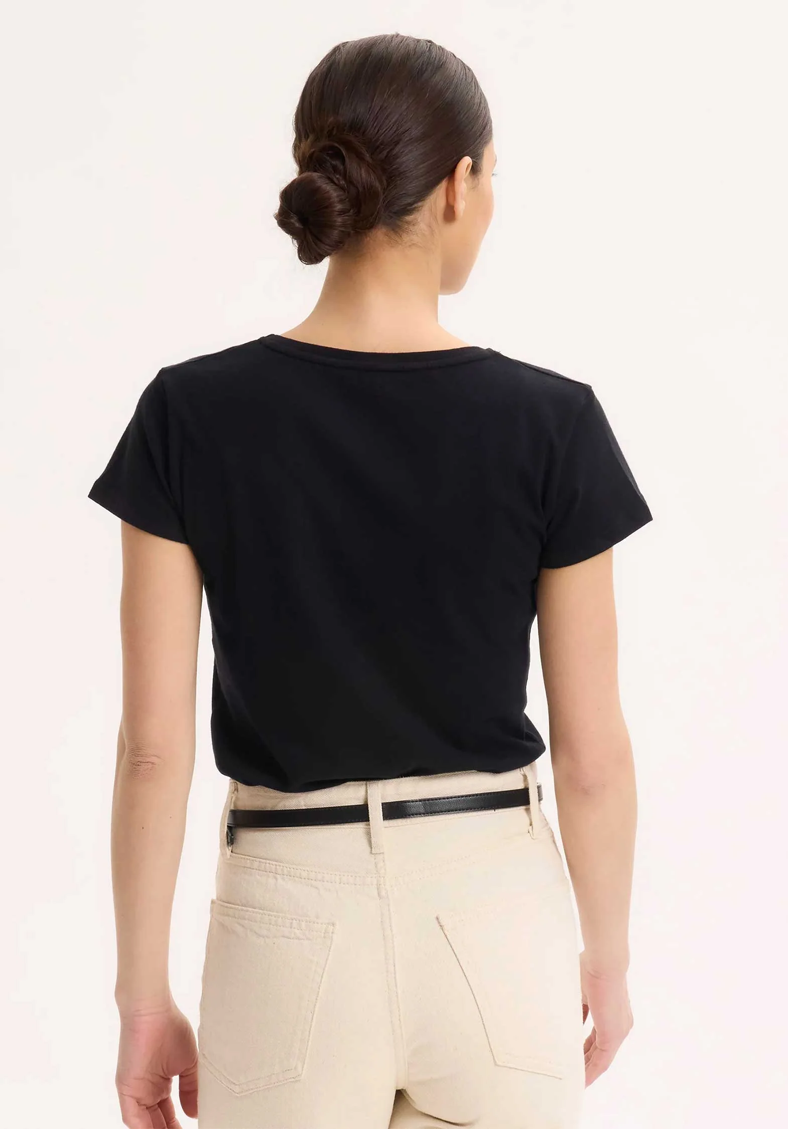 Majestic | Boatneck Tee - Three-Quarter Sleeve in Black - Image 3
