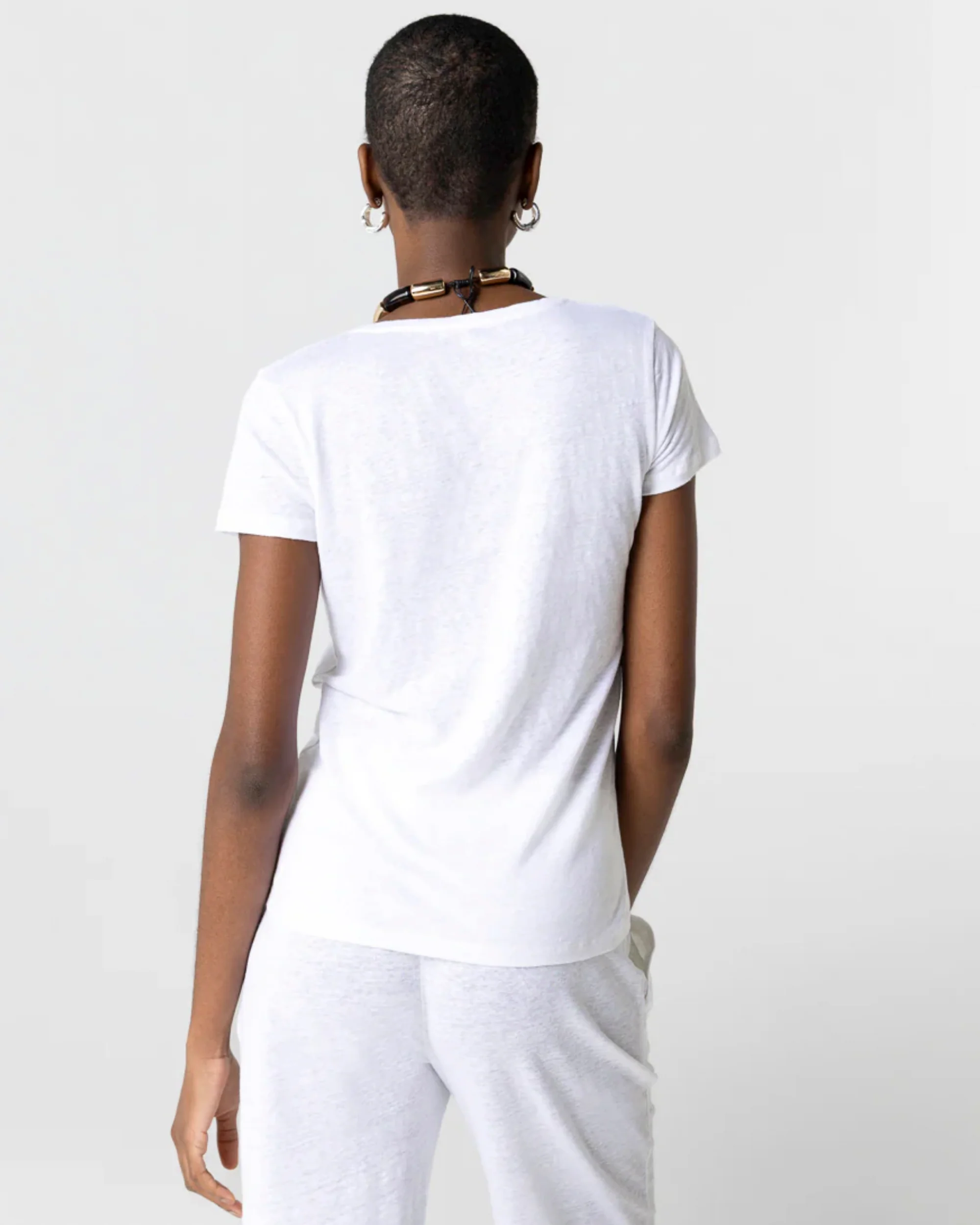 Majestic | Boatneck T-Shirt - Three-Quarter Sleeve in White - Image 3