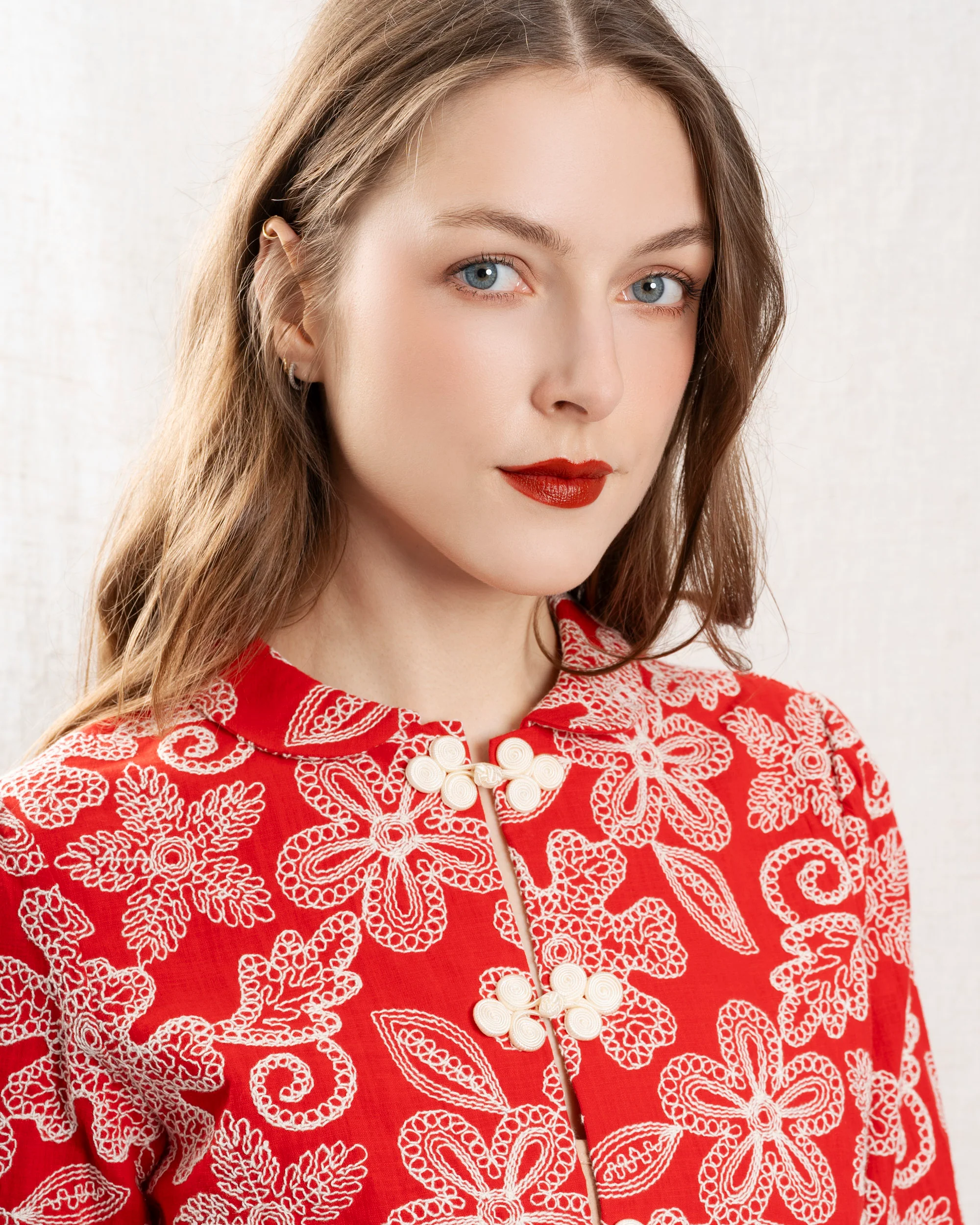 Maria de la Orden | Bibi Blouse in Red Floral Print Red-Flowers - Image 4