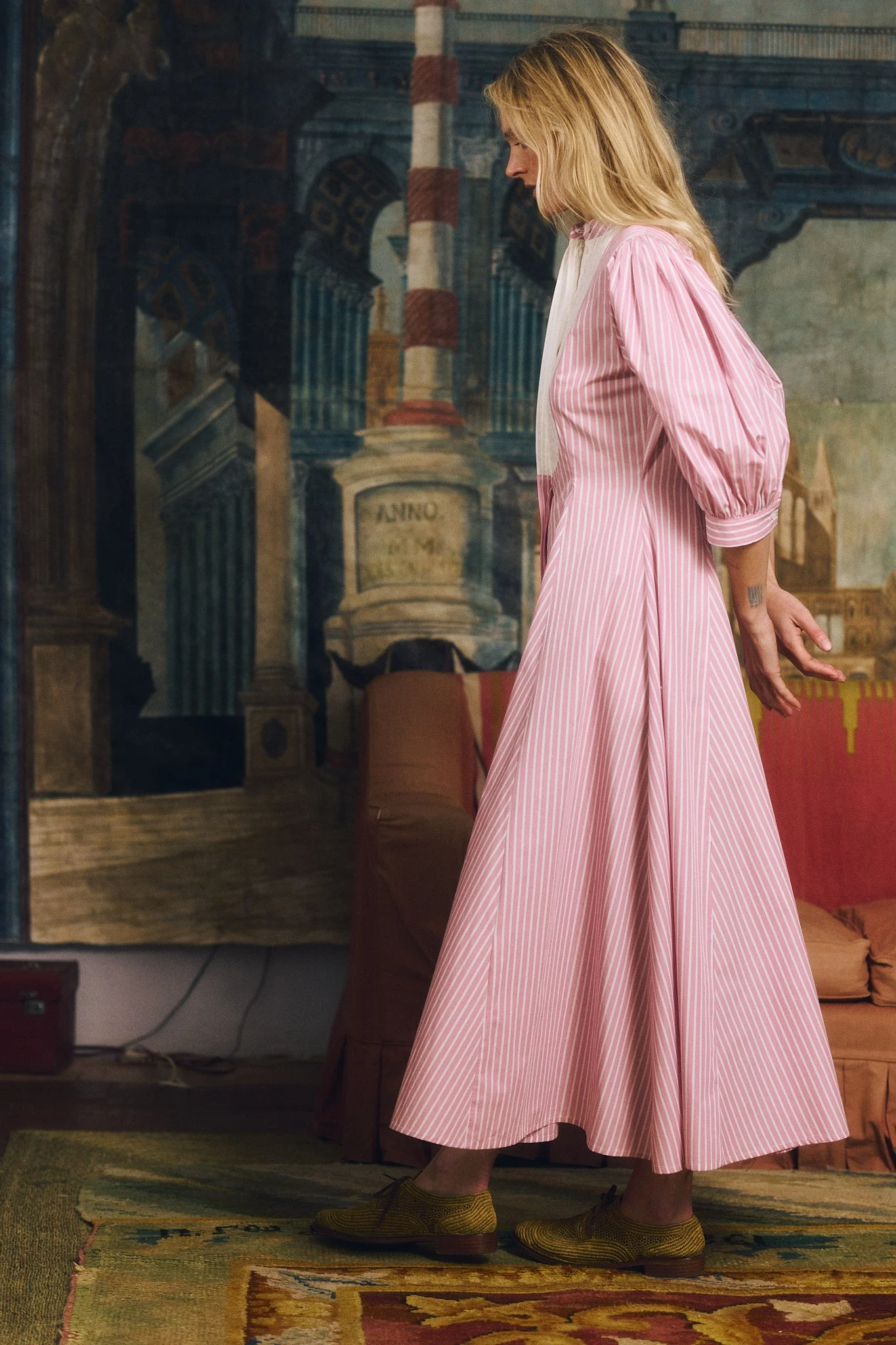 Maria de la Orden | Dimitra Pink-Striped Cotton Dress Pink-Stripes - Image 5