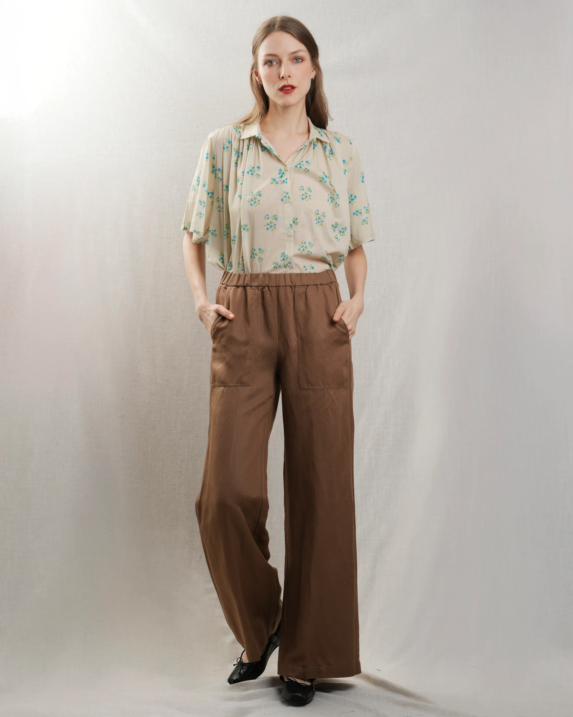 Marlo | Blouse Lison - Cotton Voile Floral Poet Sleeve - Image 4