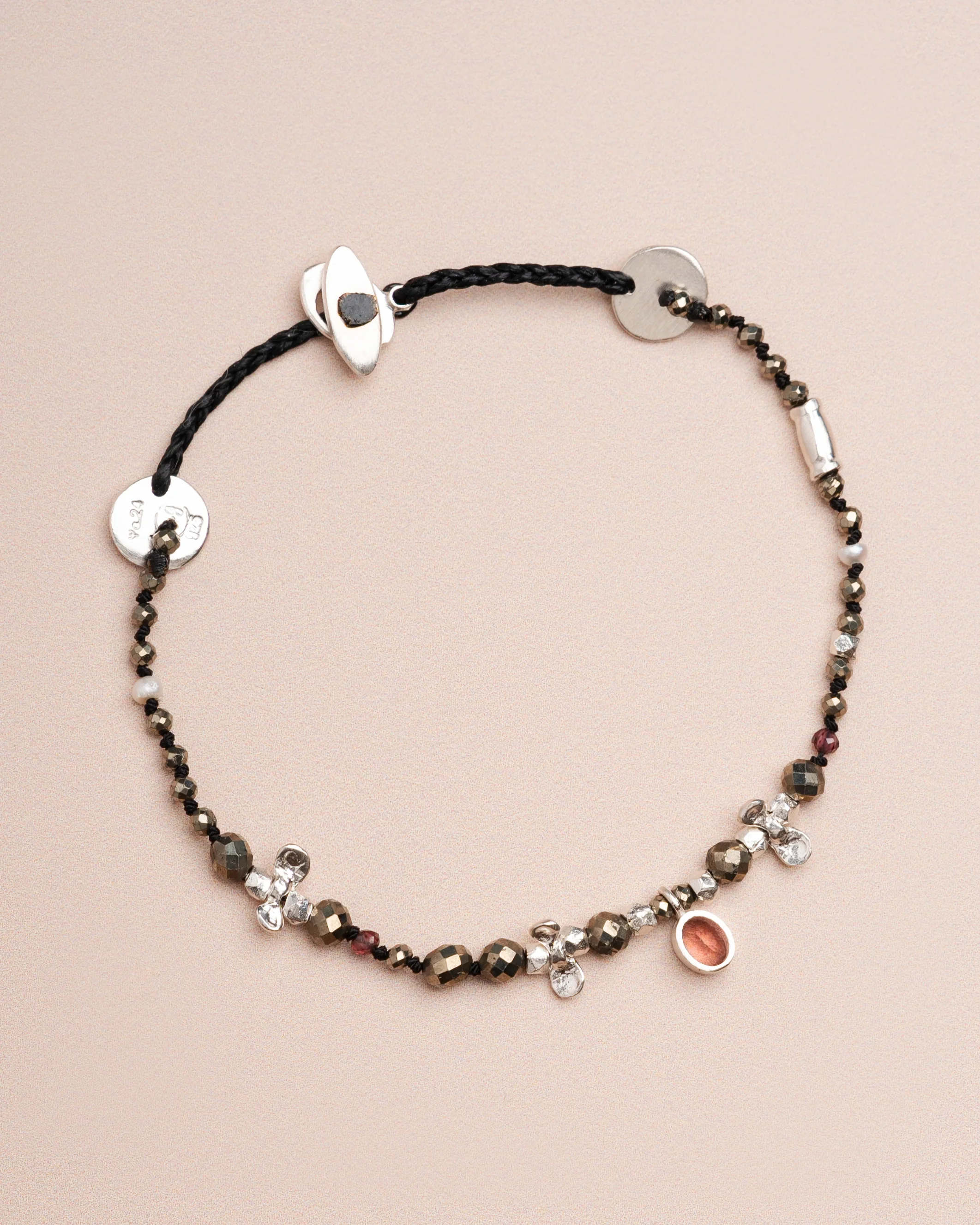 Mary Gaitani | Papillon Bracelet - Silver & Stone Pyrite