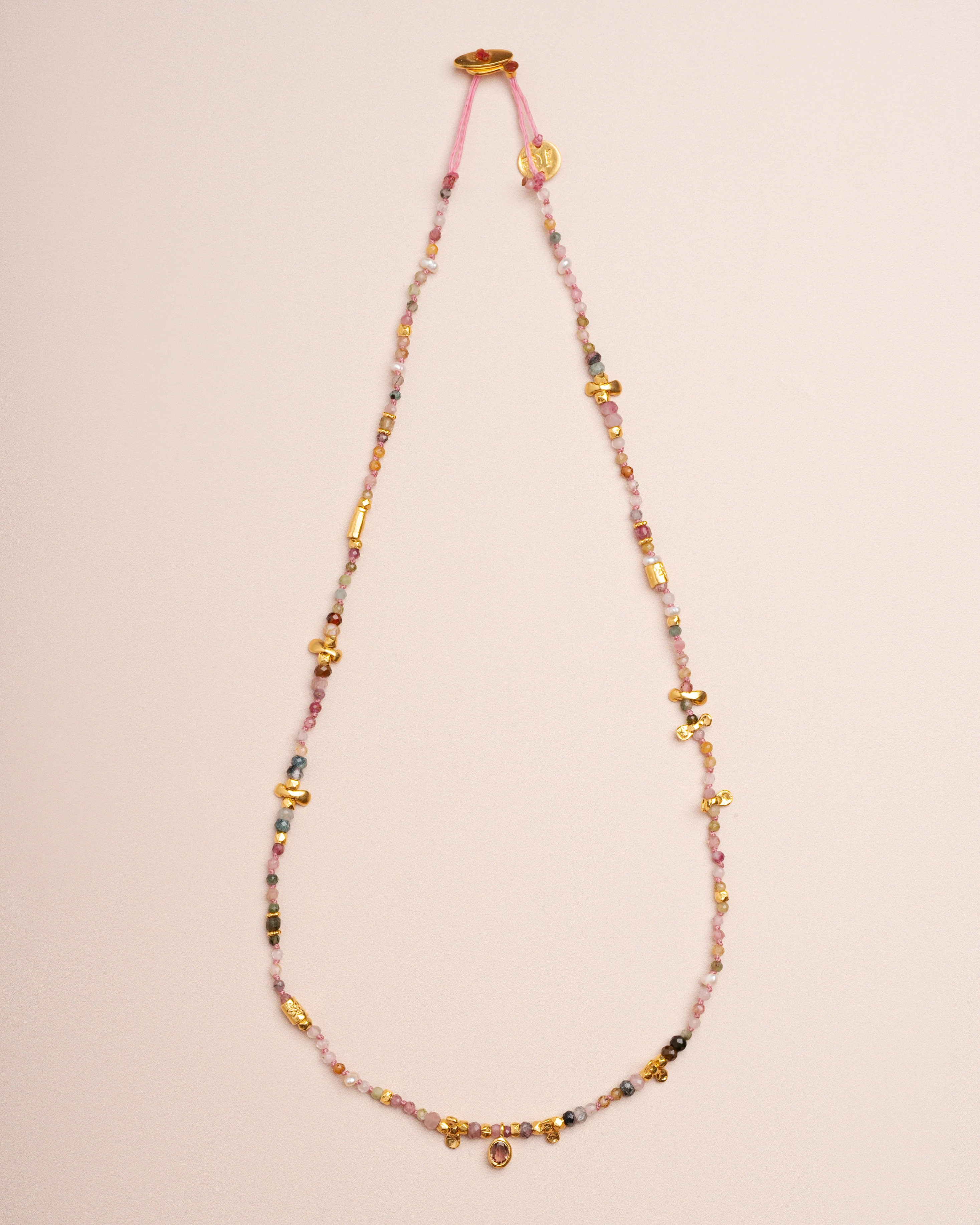 Mary Gaitani | Papillon Oval Necklace - Silver Tourmaline