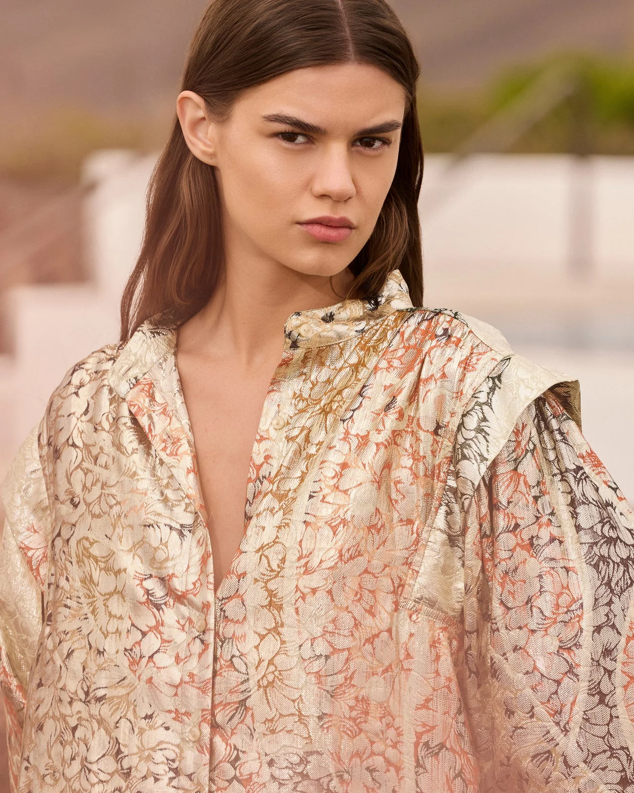 Mes Demoiselles | Blouse Jall - Lurex Jacquard Balloon Sleeve Multi - Image 3
