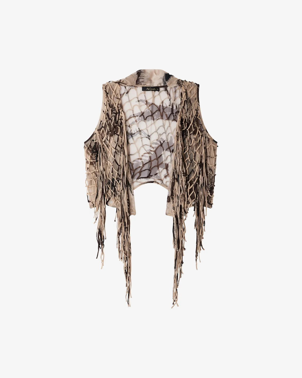 Mes Demoiselles | Fally Fringed Vest Beige-Brown