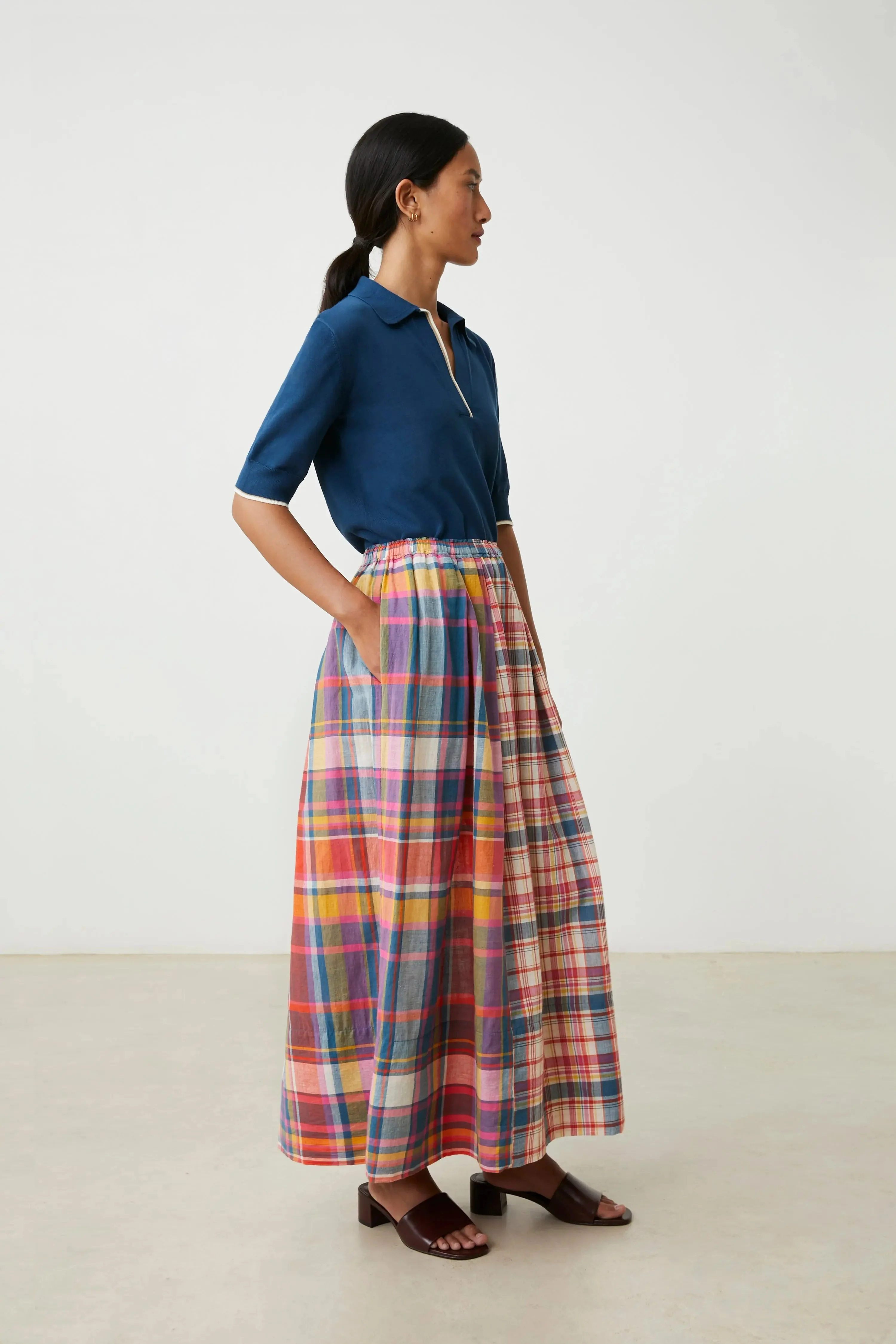 Moismont | Paule Pleated Cotton Voile Skirt - High Waist Sagan-Spritz - Image 2