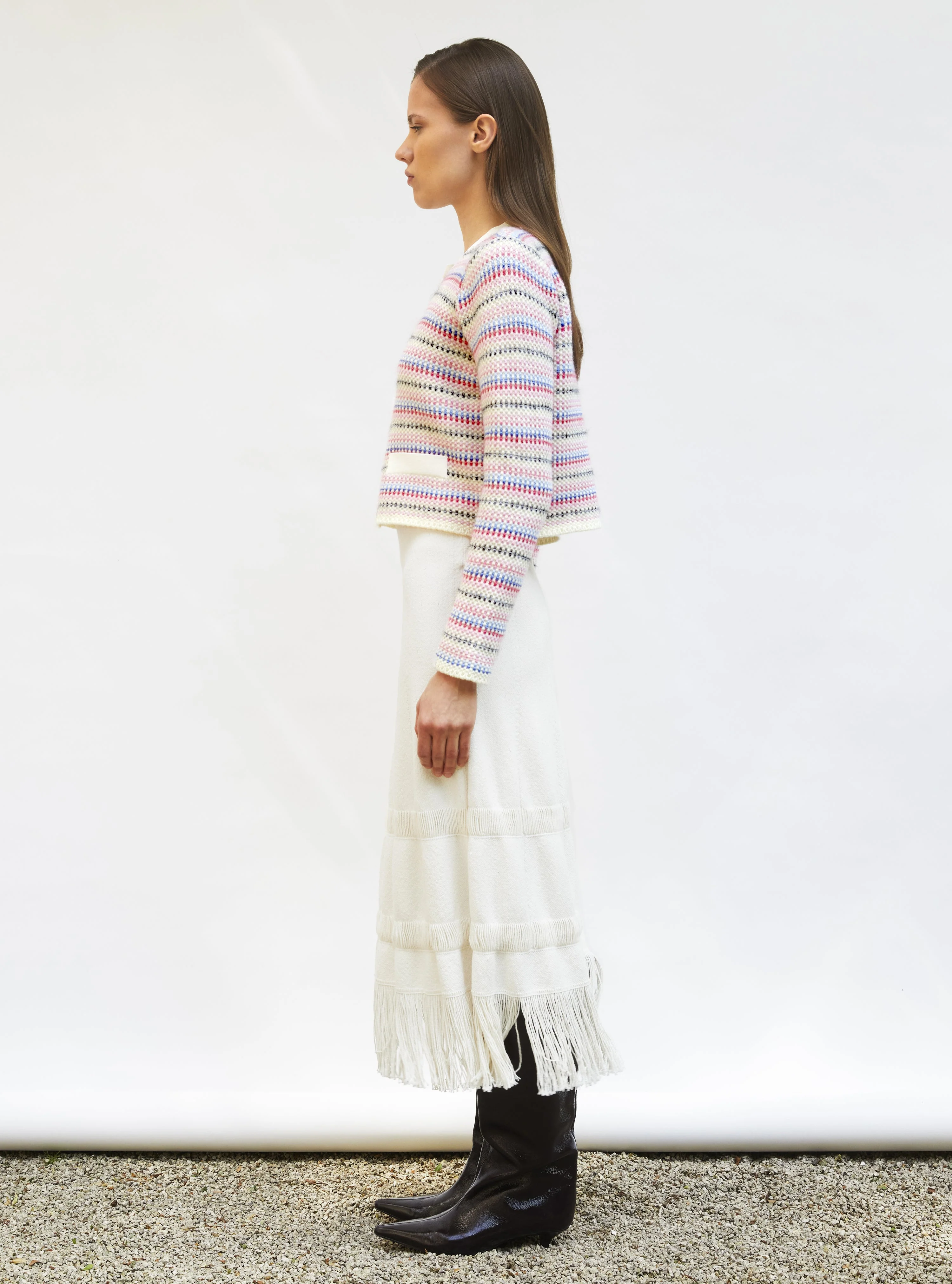 Molli | Jacquard Cardigan Donut - Straight Cut Milk-Multi - Image 3
