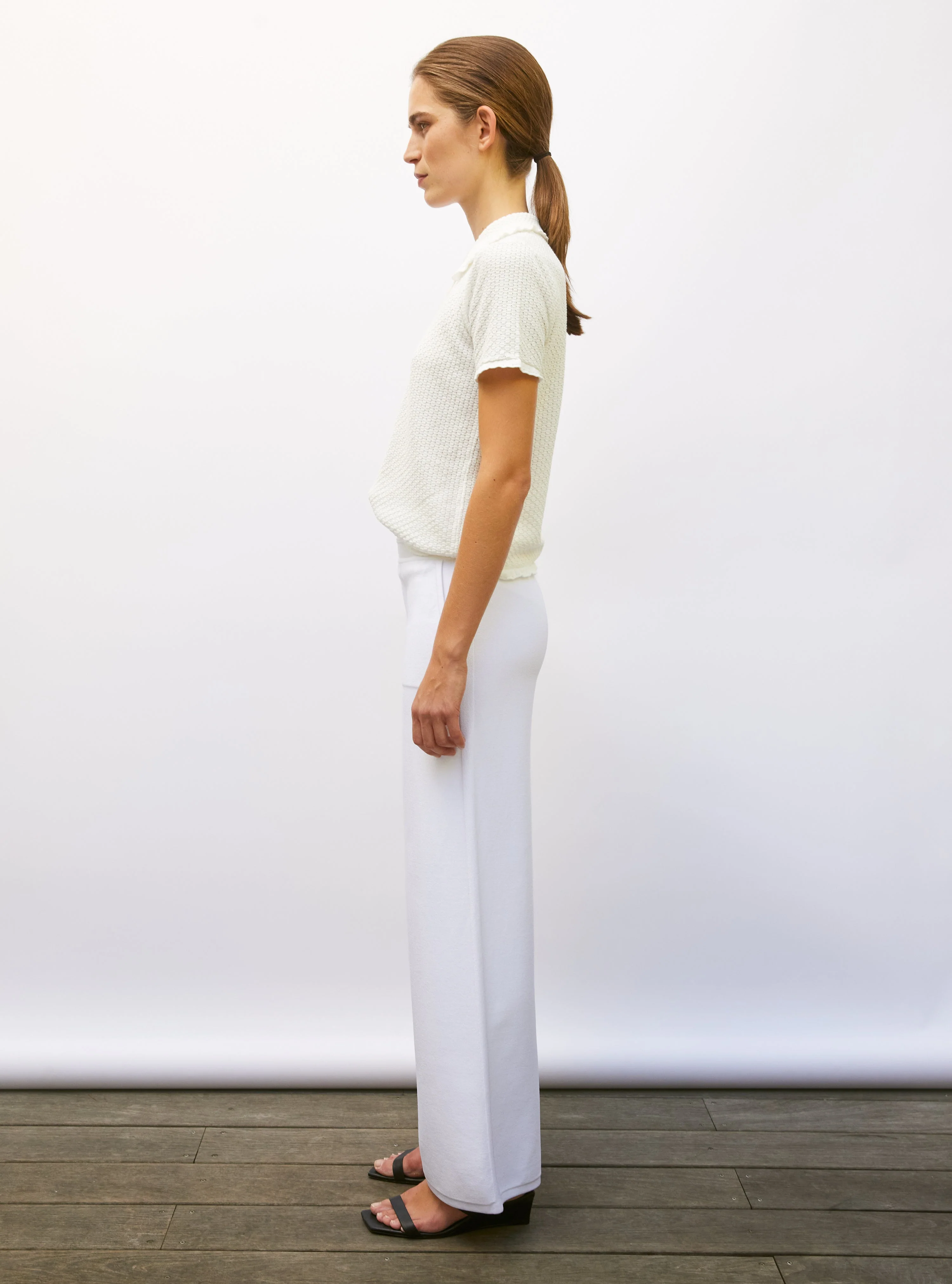 Molli | Tshirt Extra - Honeycomb Knit Polo Milk - Image 5