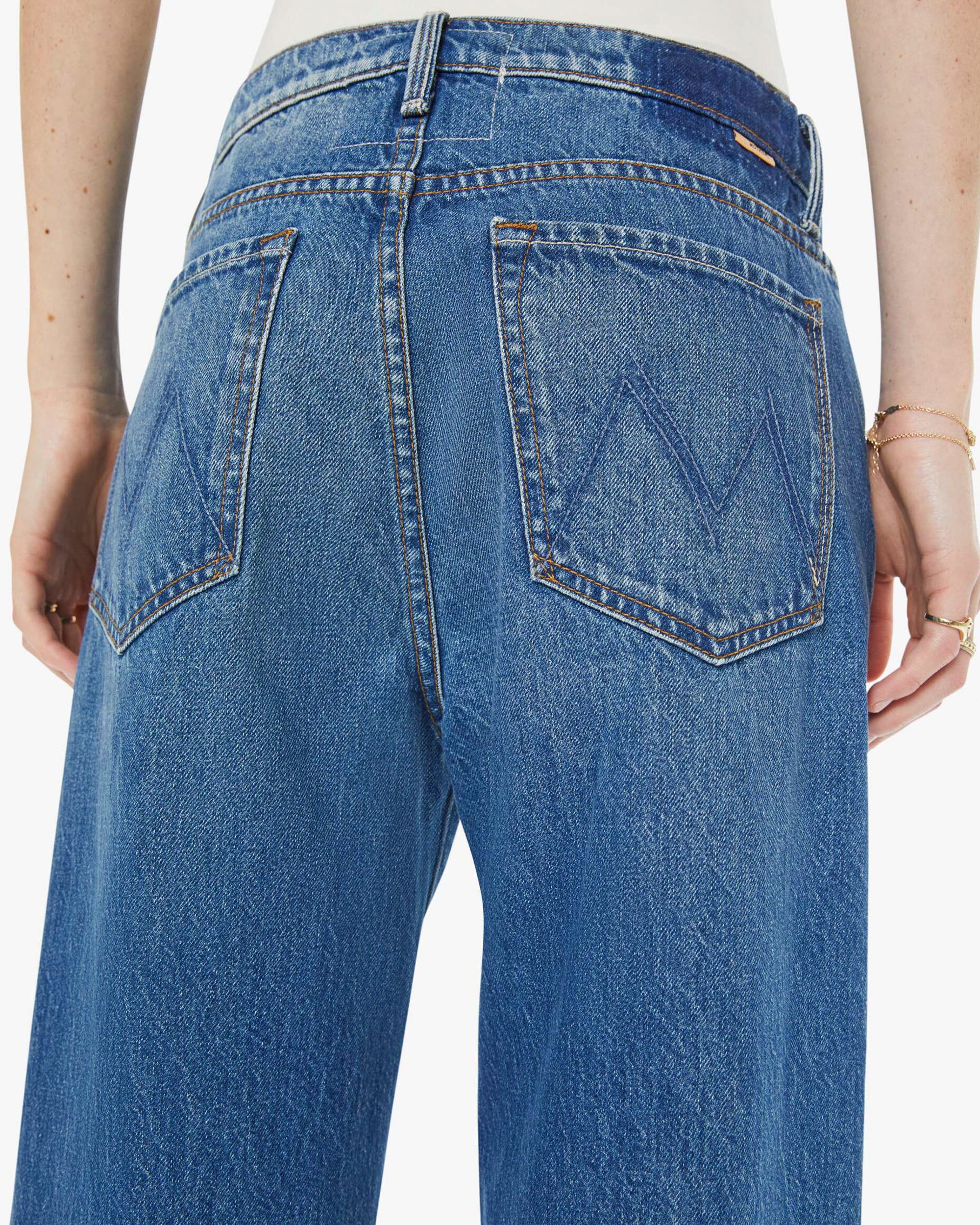 Mother | Lil Dodger Flood Jean - Cropped Straight Leg in Green-Thumb - Image 5