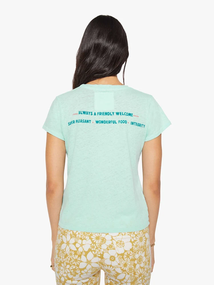 Mother | Crewneck Tee - Light Teal Lone-Palm - Image 3
