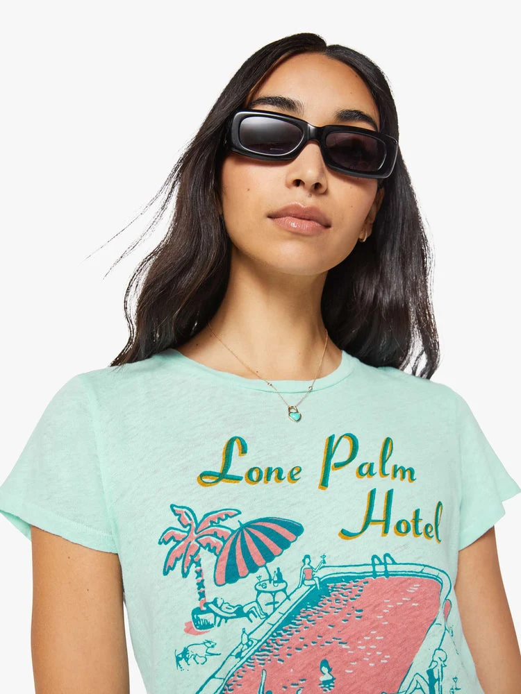 Mother | Crewneck Tee - Light Teal Lone-Palm - Image 5