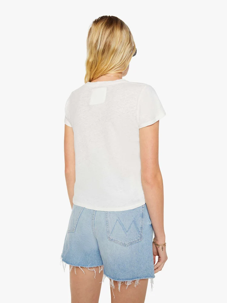 Mother | Slim Fit Vintage Graphic Tee - Cotton Linen Patch-Mother - Image 3