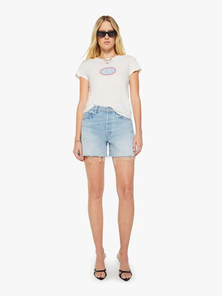 Mother | Slim Fit Vintage Graphic Tee - Cotton Linen Patch-Mother - Image 4